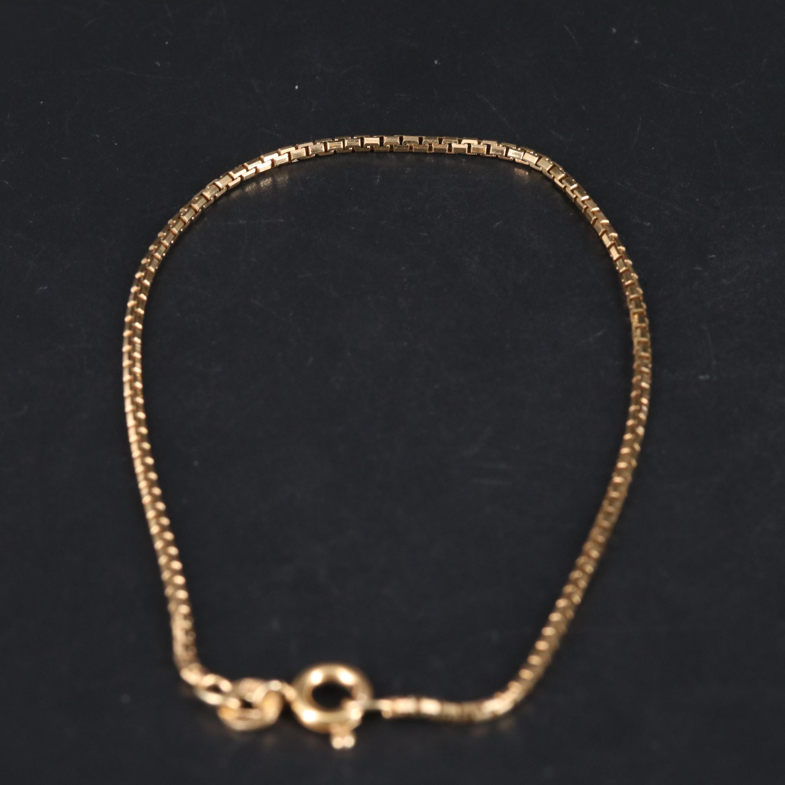 14K Box Chain Bracelet