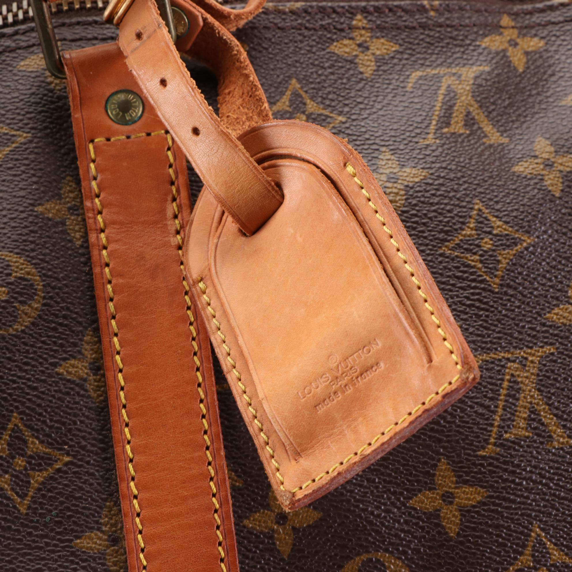 Louis Vuitton Large Duffle Bag 60 in Monogram Canvas/Vachetta Leather with Strap