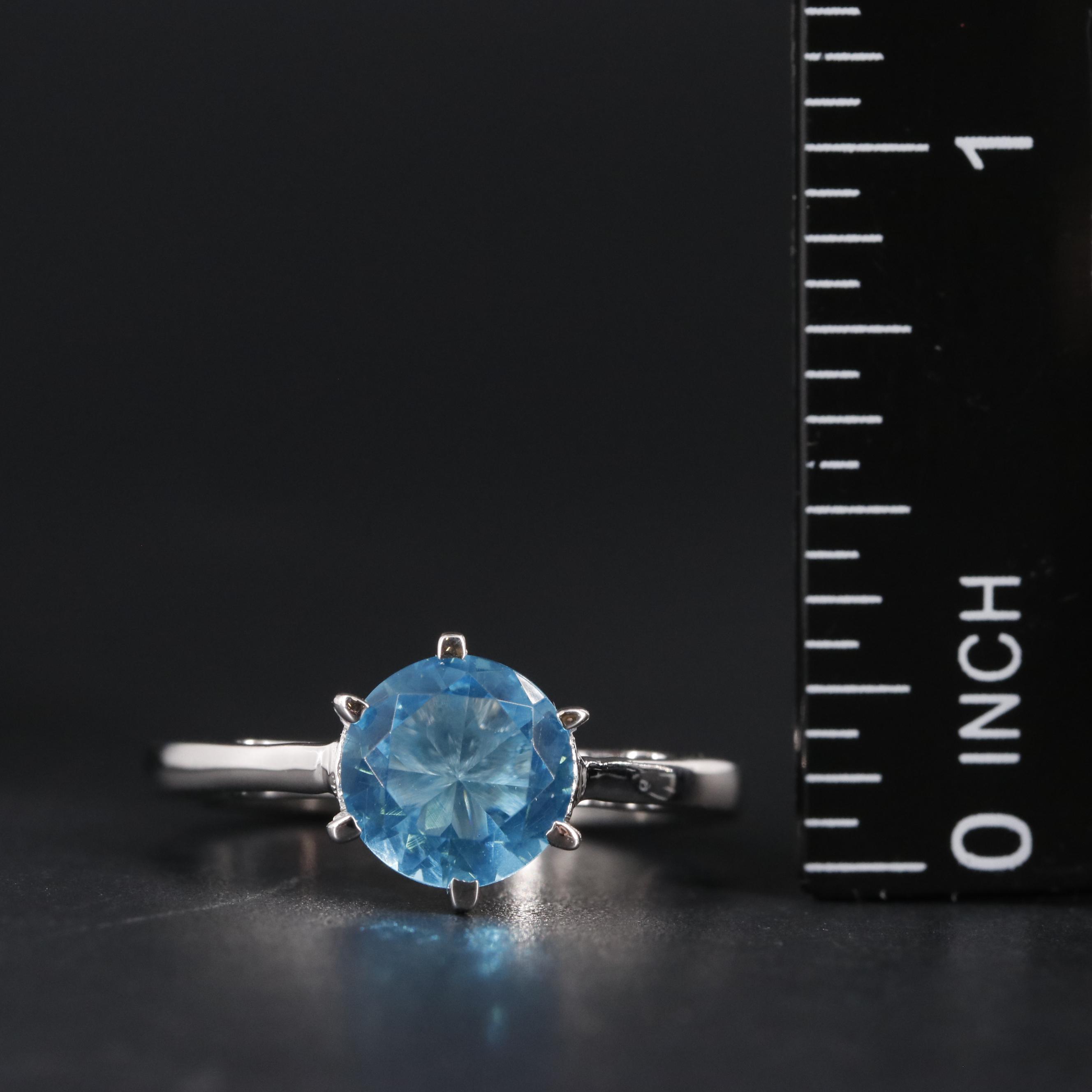 Sterling Topaz Solitaire Ring