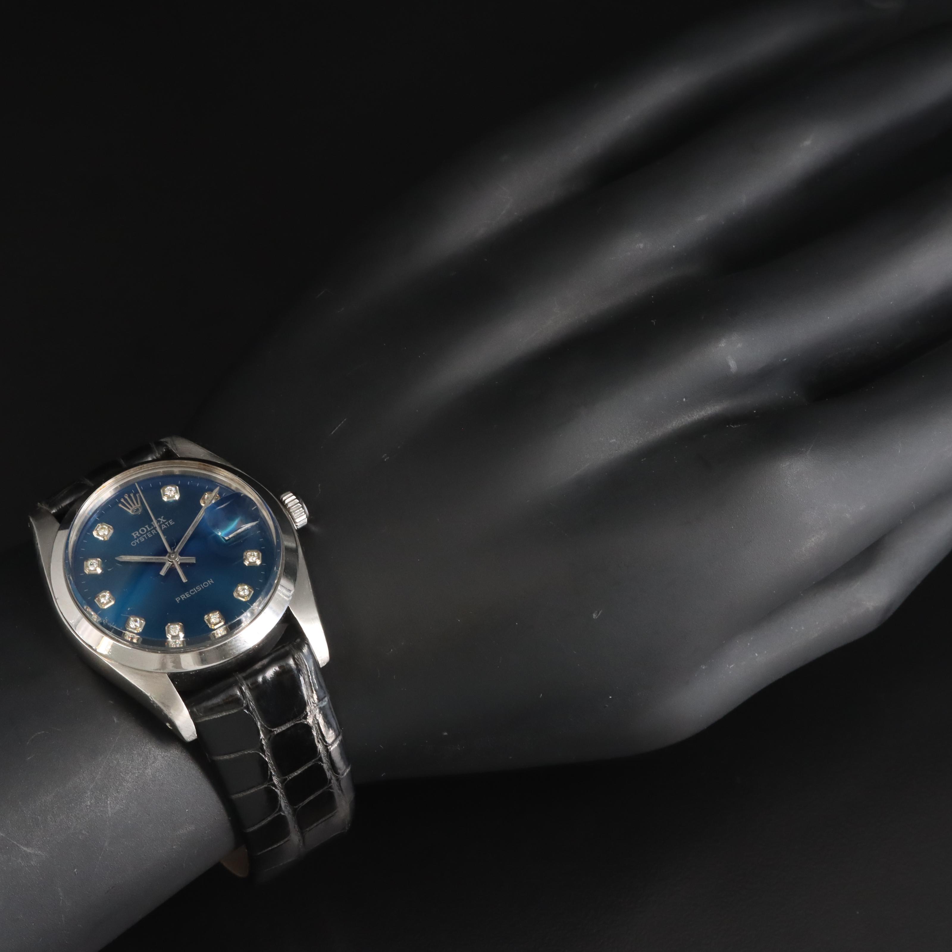 1981 Rolex Oysterdate Precision Custom Diamond Dial Watch