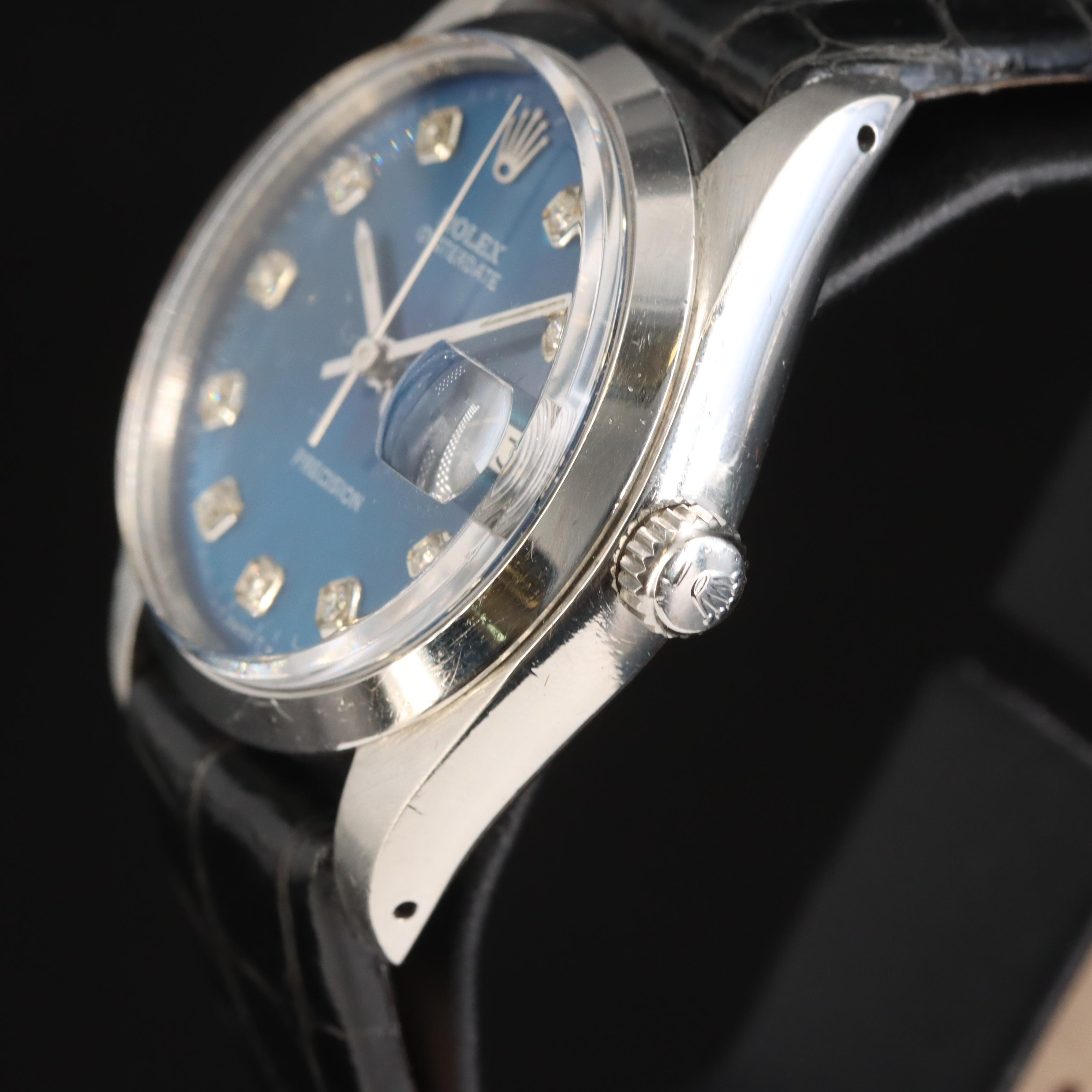 1981 Rolex Oysterdate Precision Custom Diamond Dial Watch