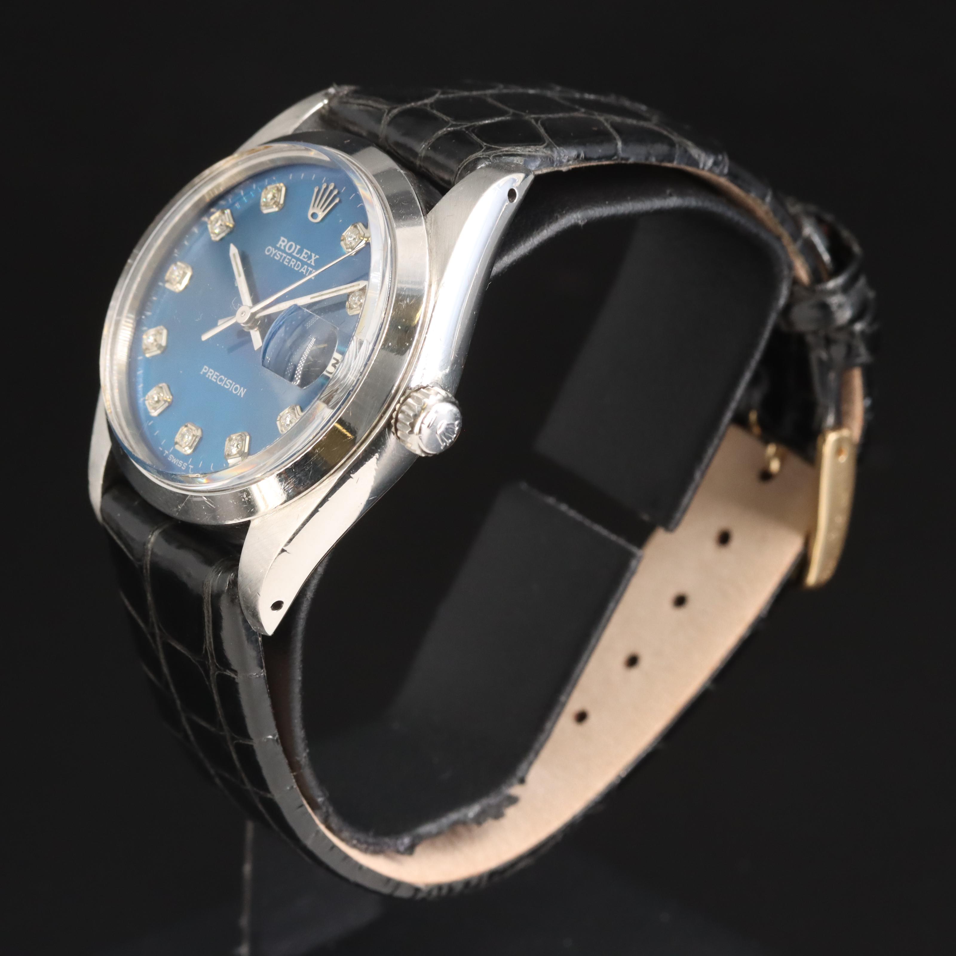 1981 Rolex Oysterdate Precision Custom Diamond Dial Watch