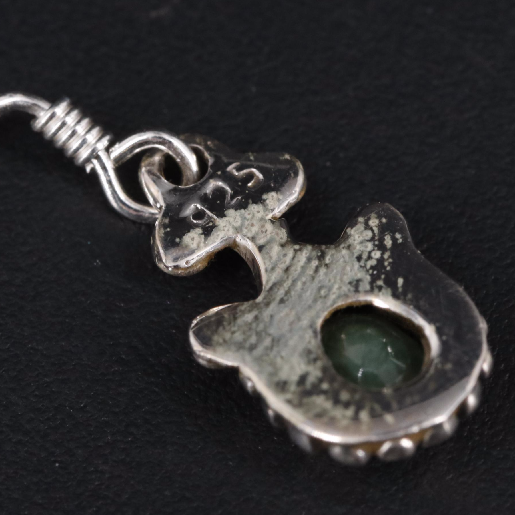 Sterling Emerald Drop Earrings