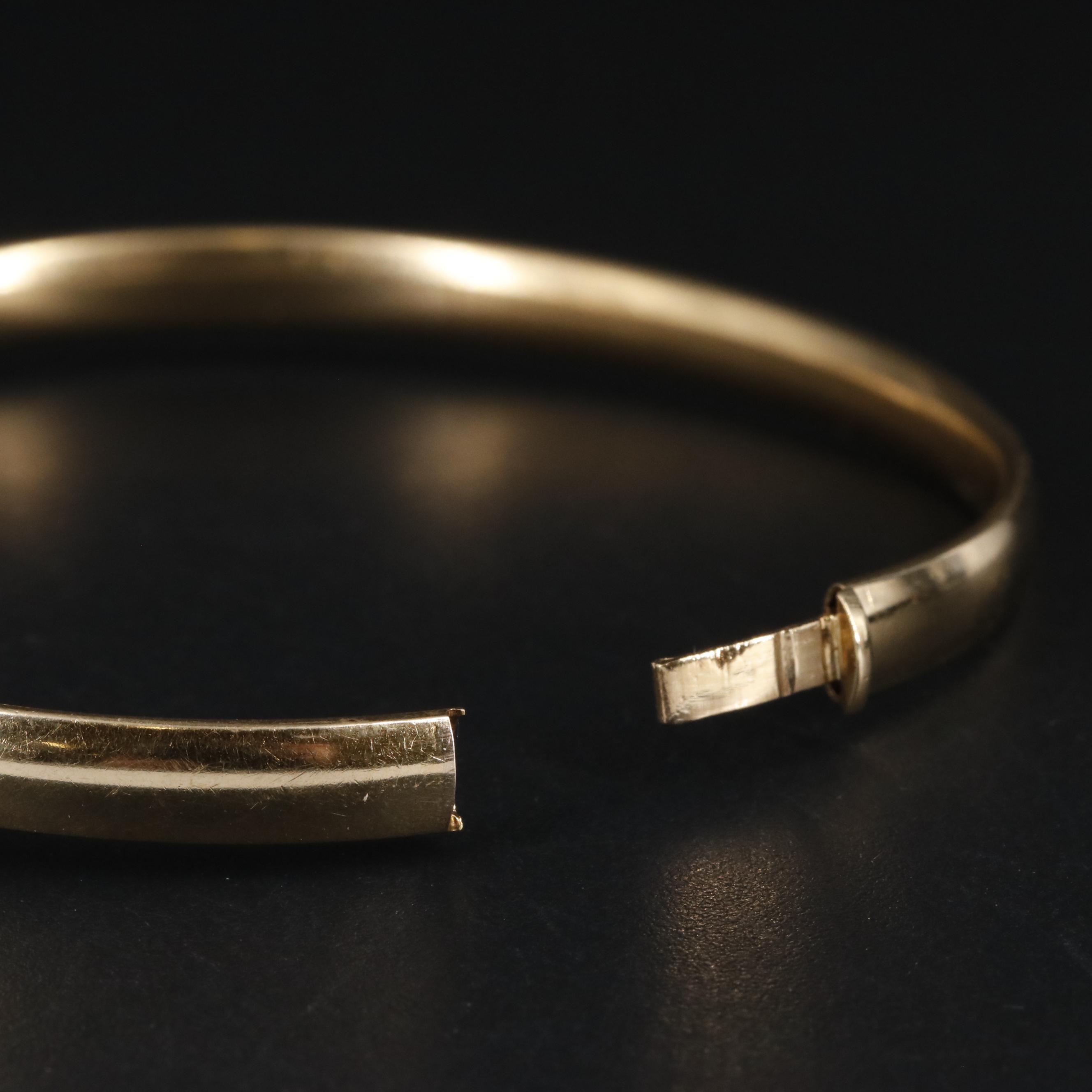 14K Engraved Bangle Bracelet