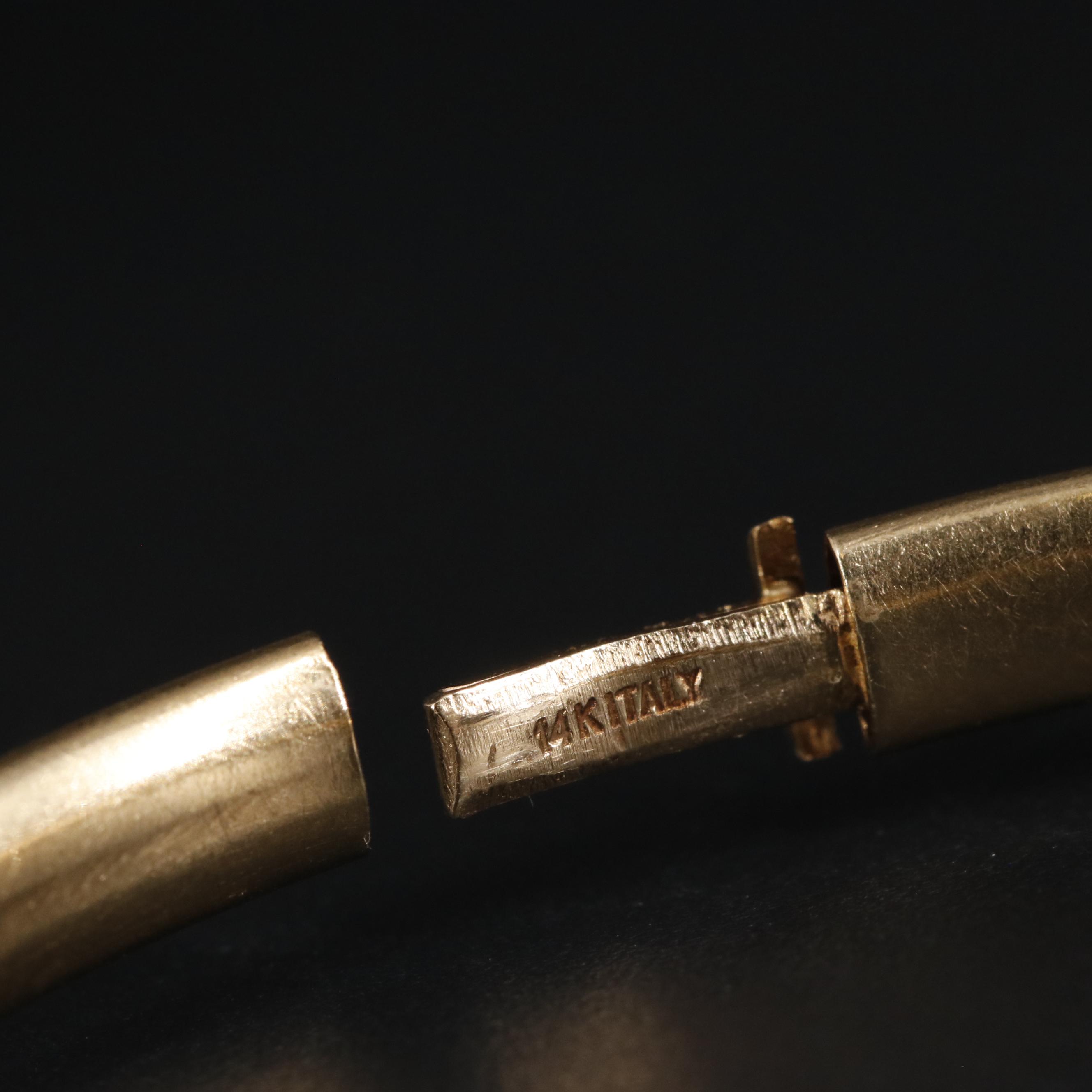 14K Engraved Bangle Bracelet