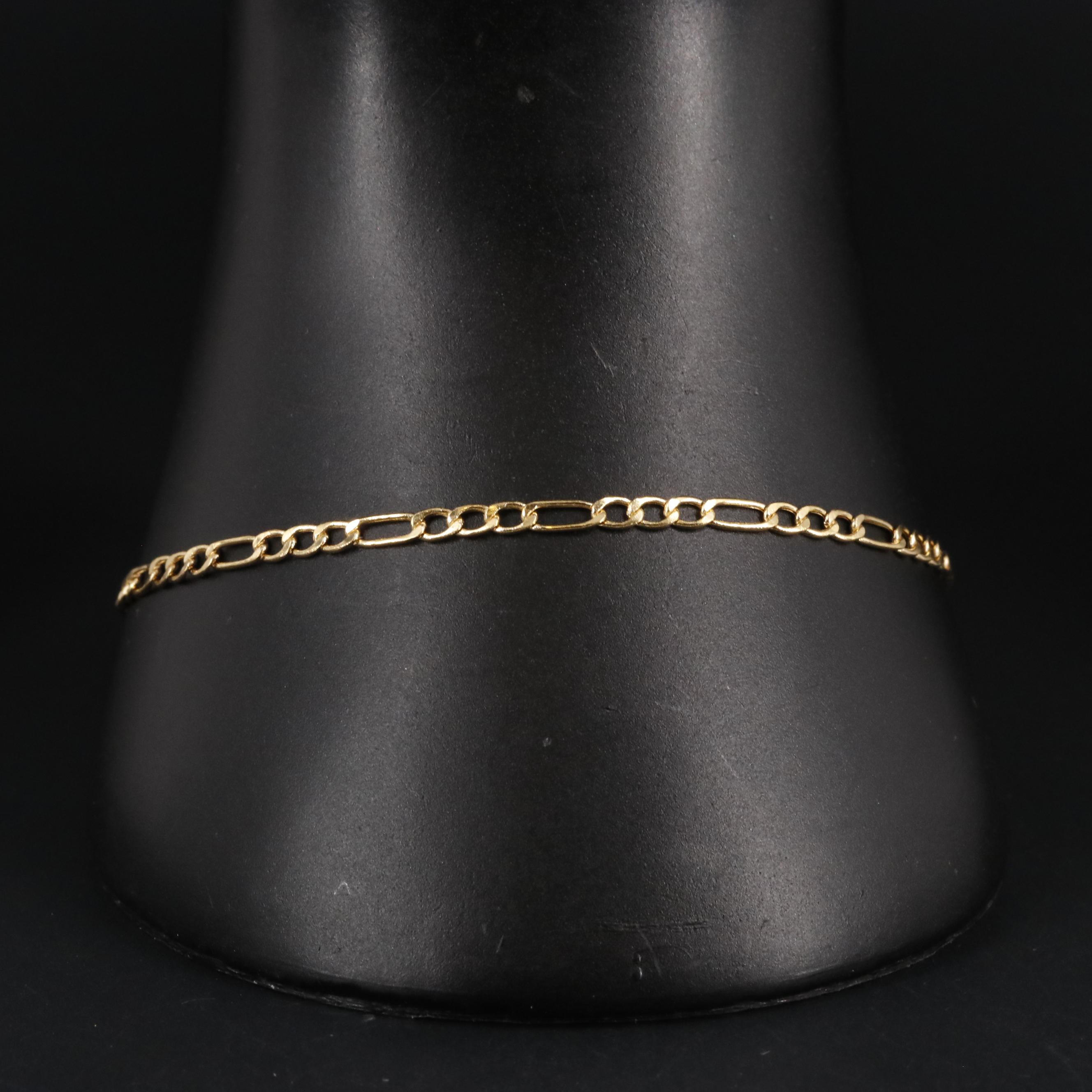 14K Figaro Chain Bracelet
