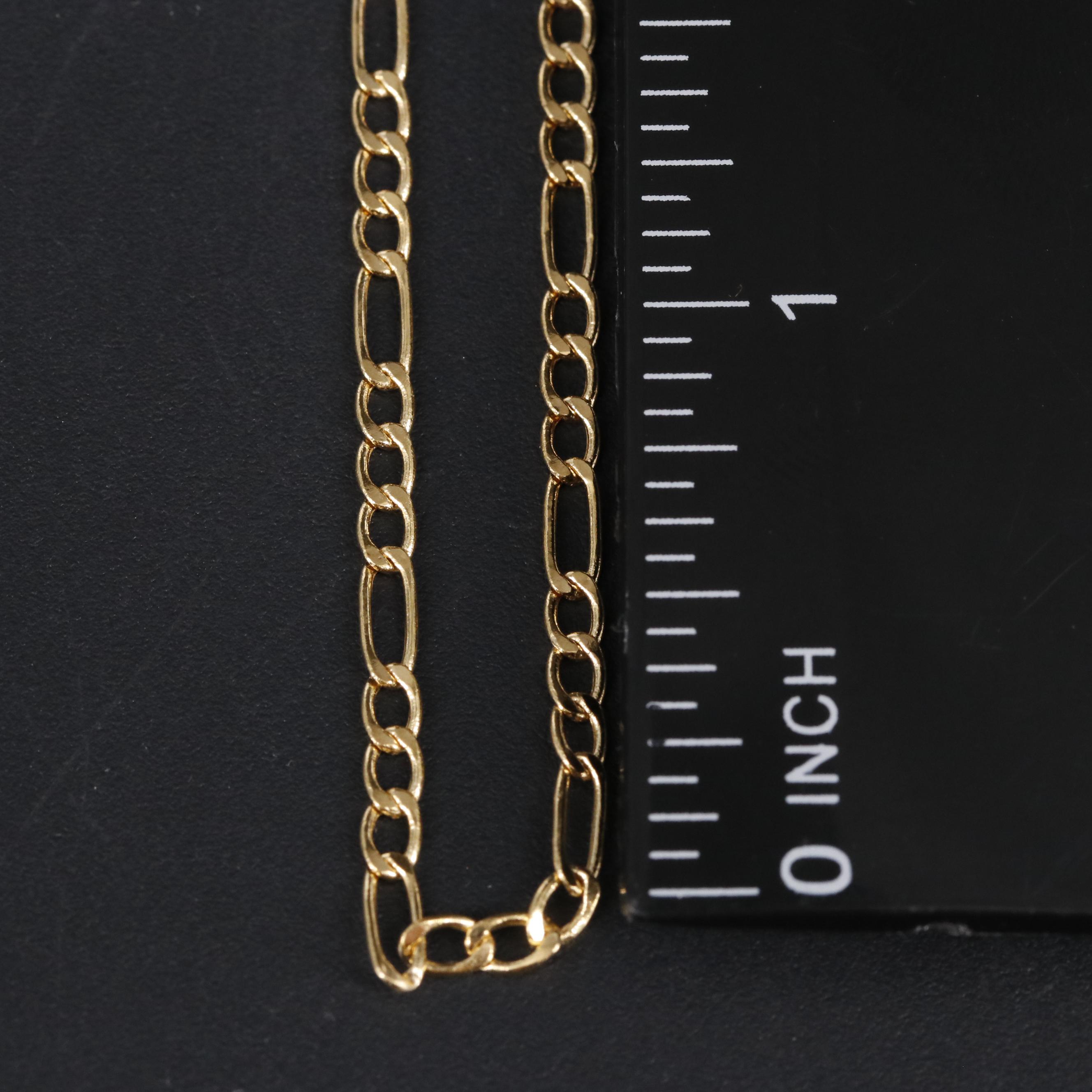 14K Figaro Chain Bracelet