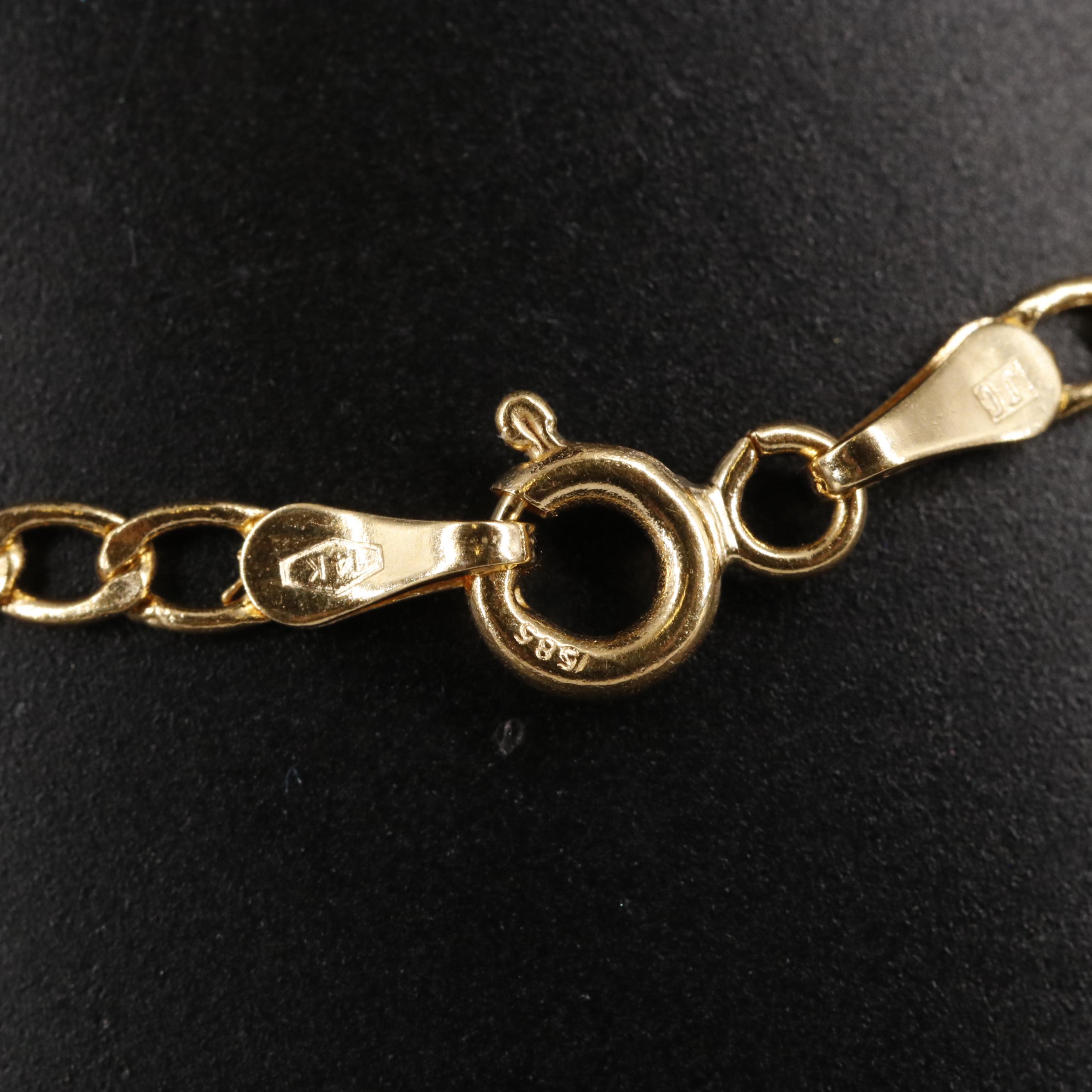 14K Figaro Chain Bracelet