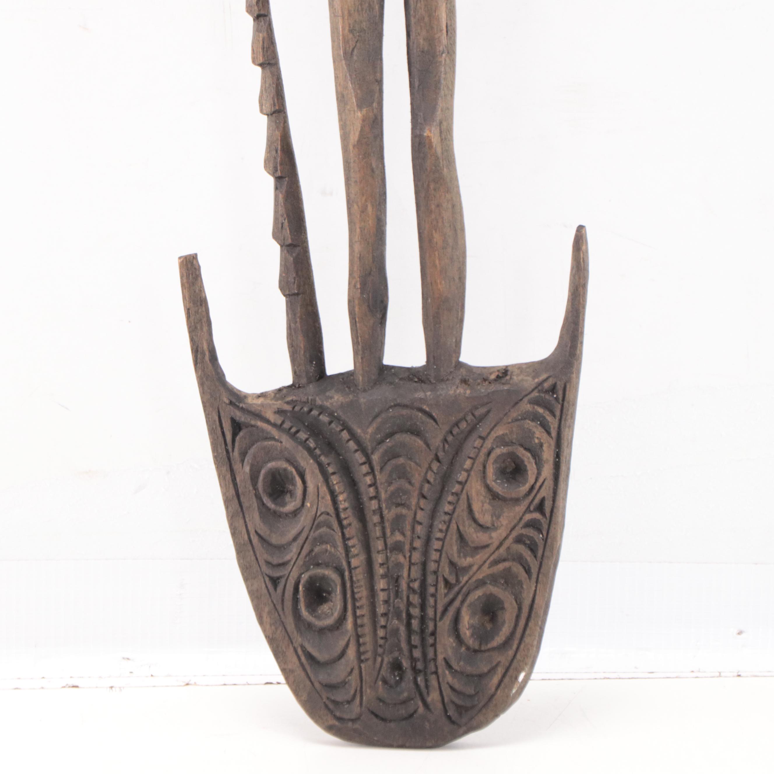 Papua New Guinea Crocodile and Figural Suspension Hook