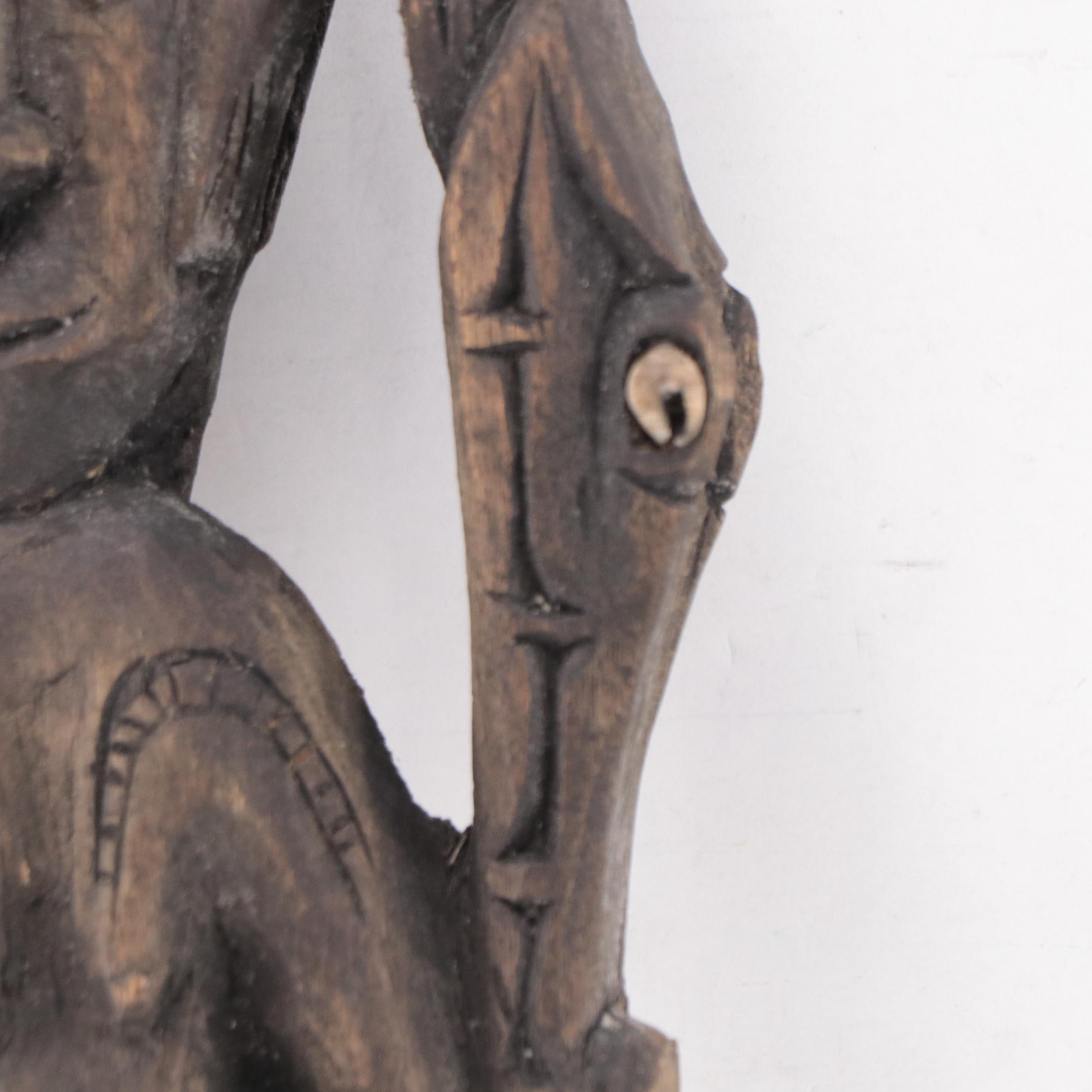 Papua New Guinea Crocodile and Figural Suspension Hook