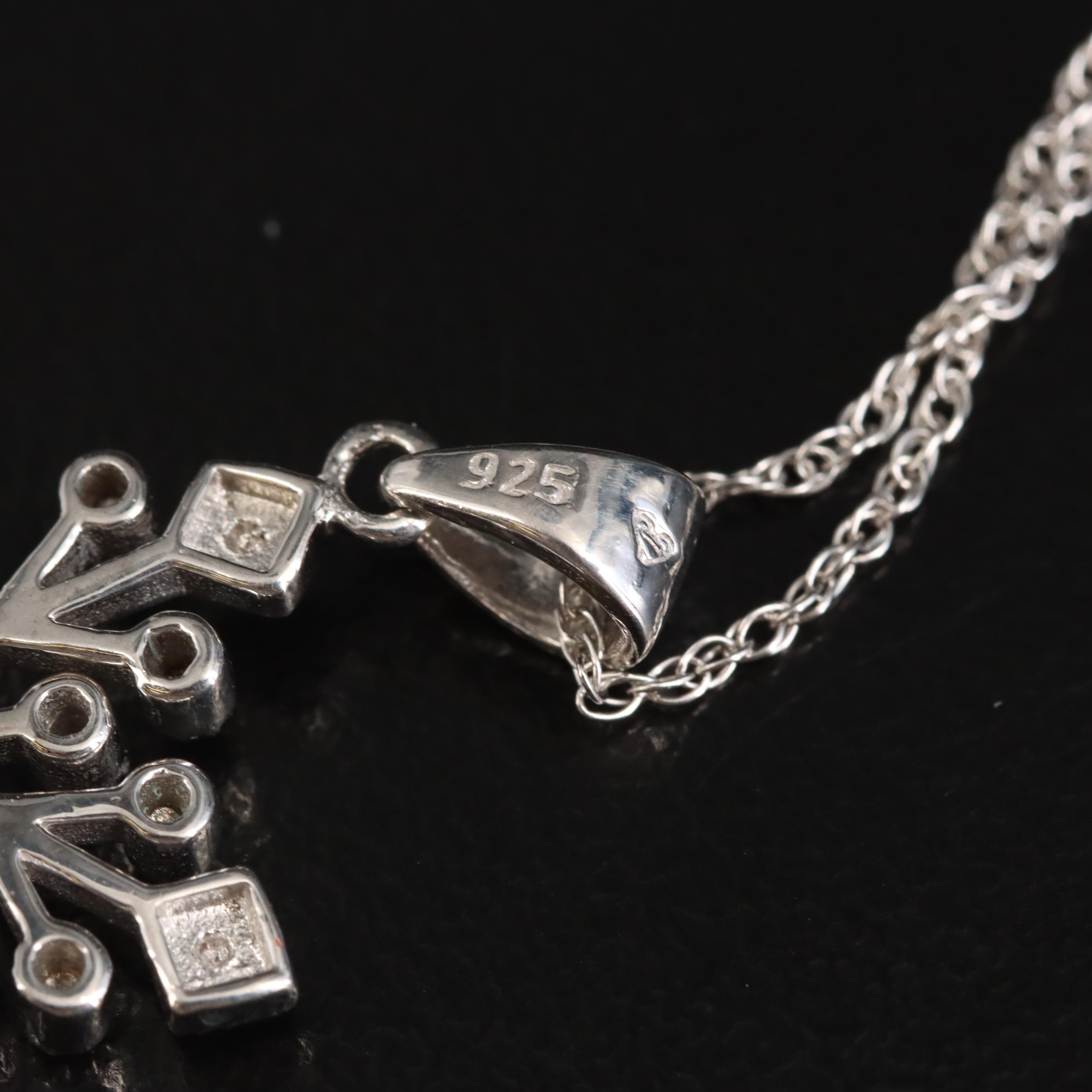 Sterling Diamond Snowflake Pendant Necklace