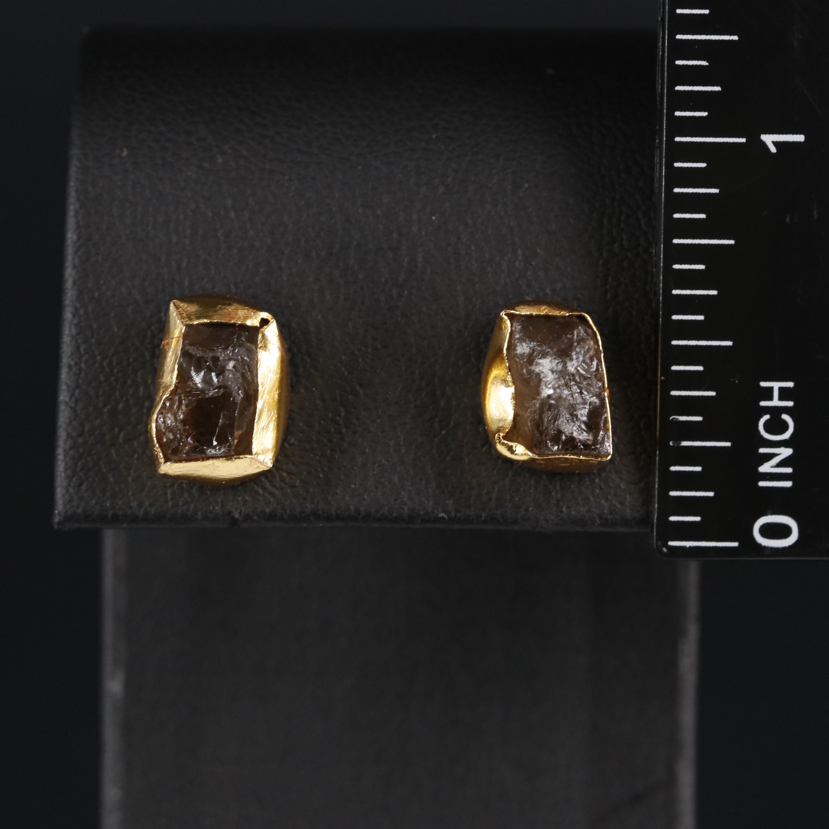 Gemstone Clutch Back Stud Earrings