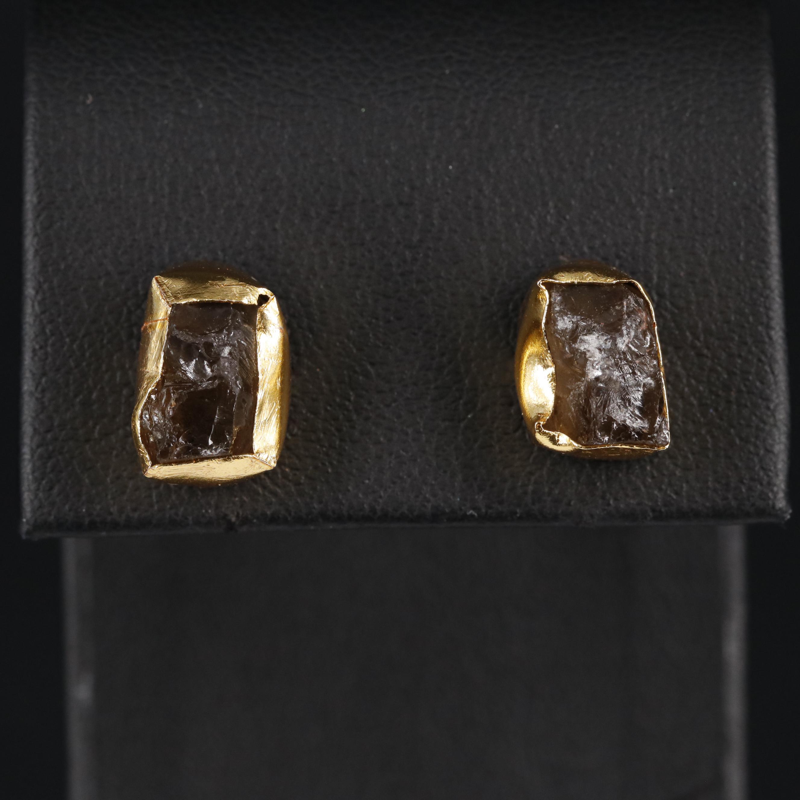 Gemstone Clutch Back Stud Earrings