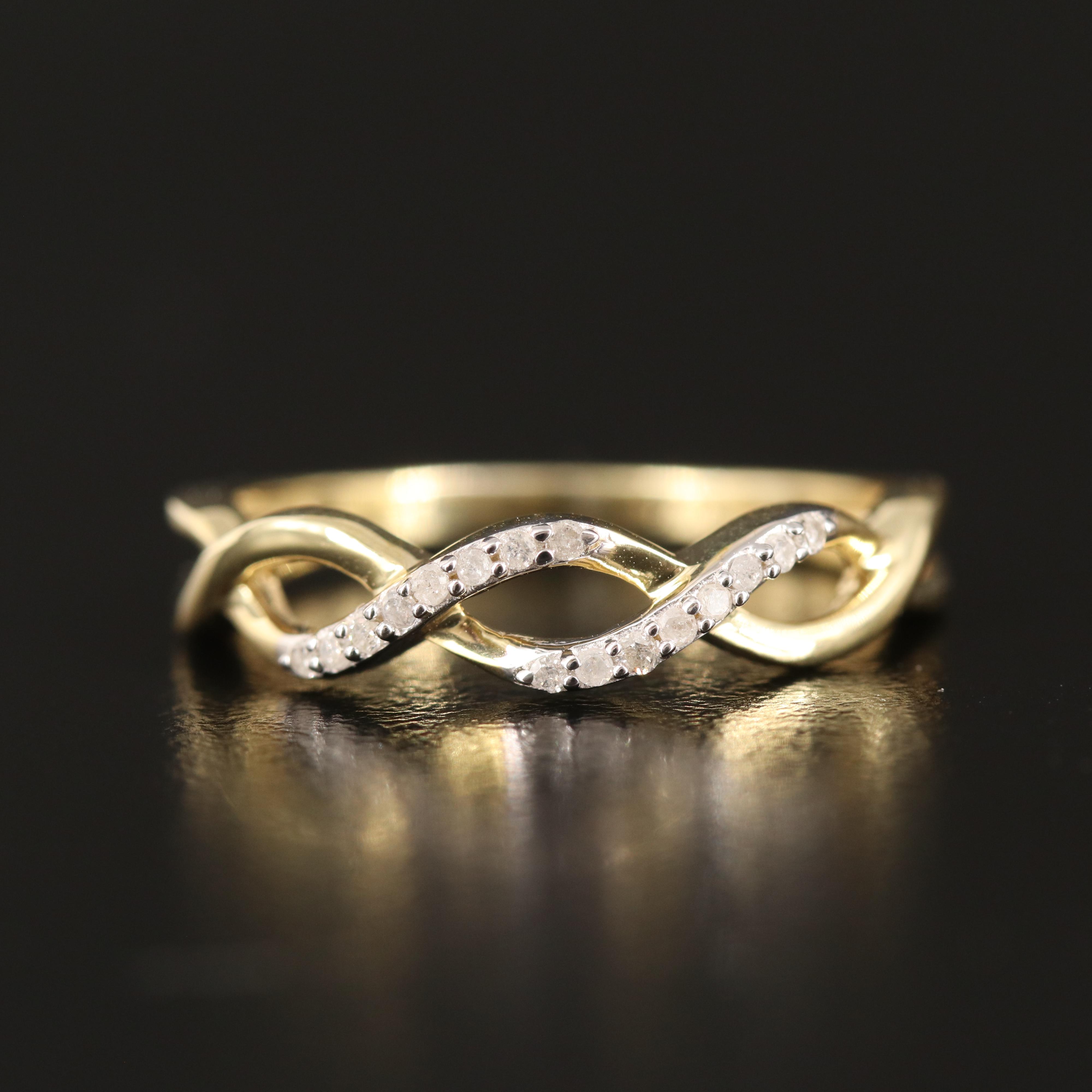 Sterling Diamond Twist Band