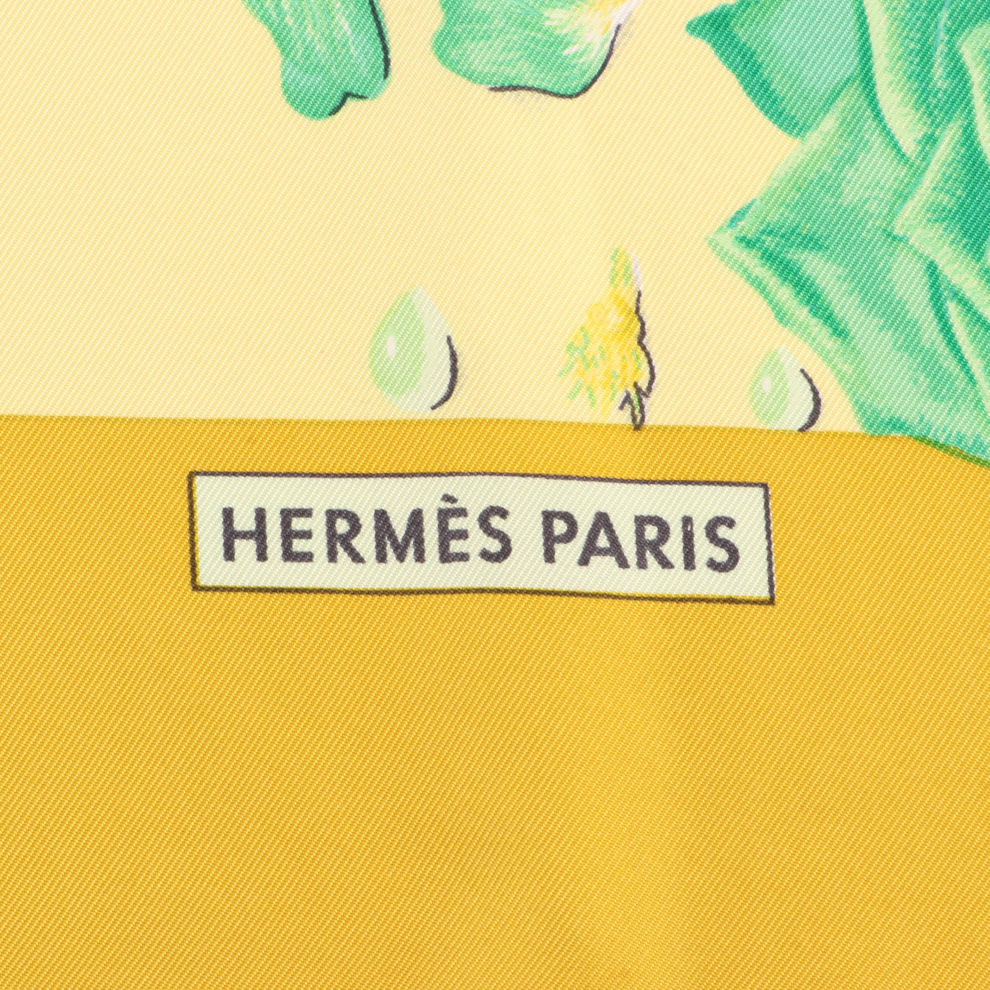 Hermès ''La Rosée'' Scarf 90 in Silk Twill
