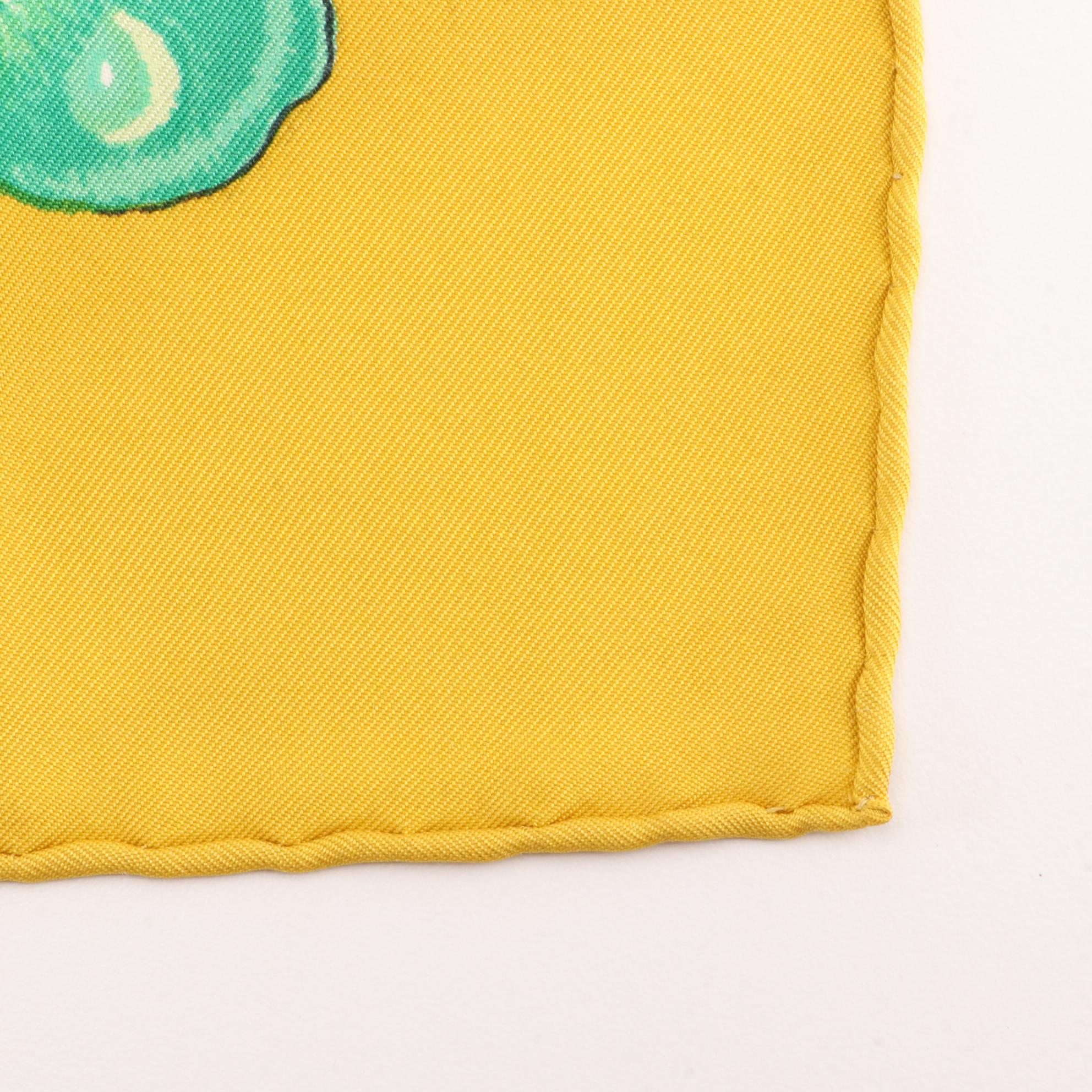 Hermès ''La Rosée'' Scarf 90 in Silk Twill