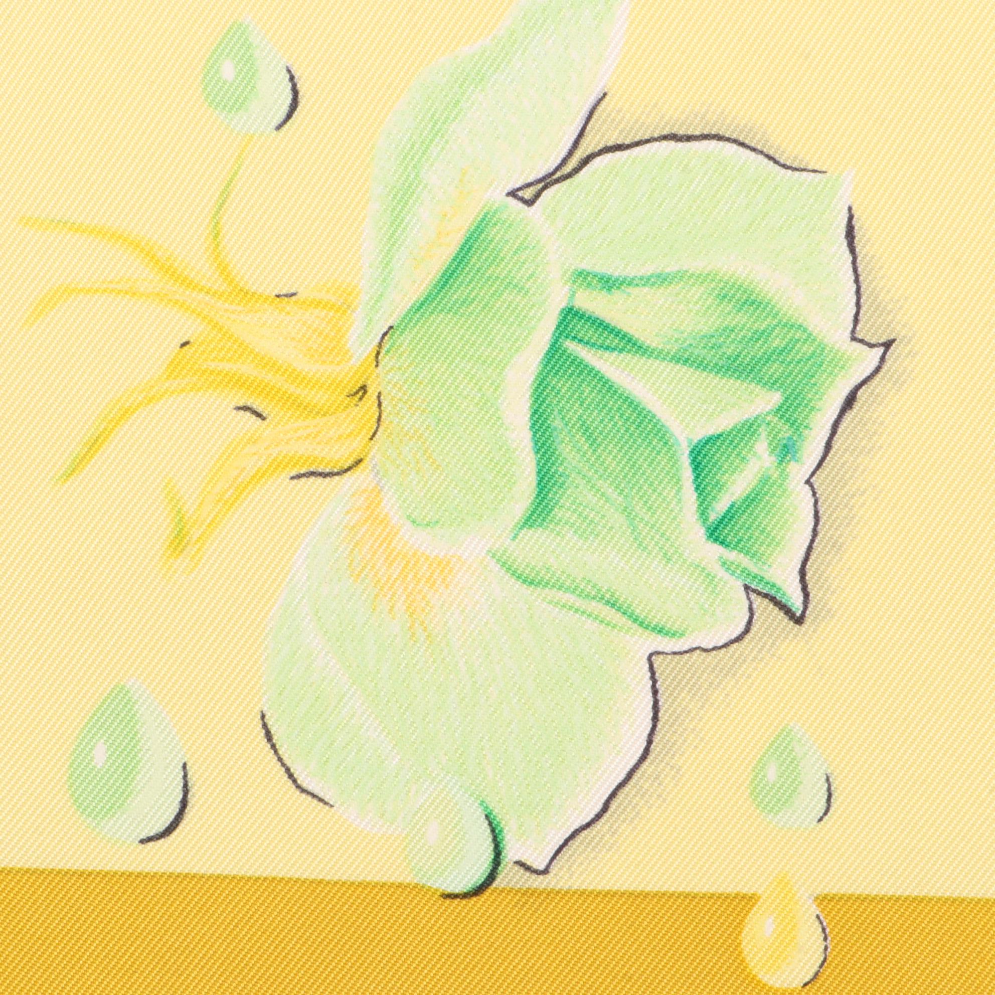 Hermès ''La Rosée'' Scarf 90 in Silk Twill