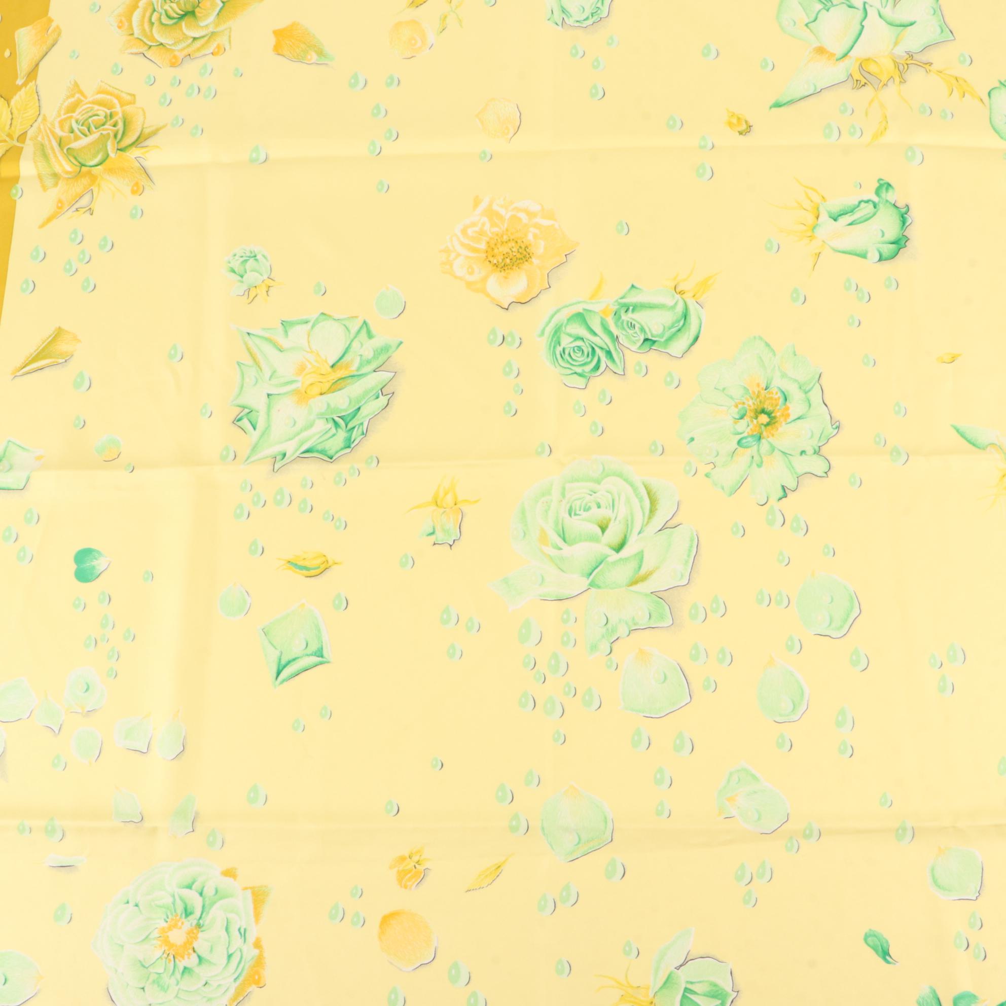 Hermès ''La Rosée'' Scarf 90 in Silk Twill