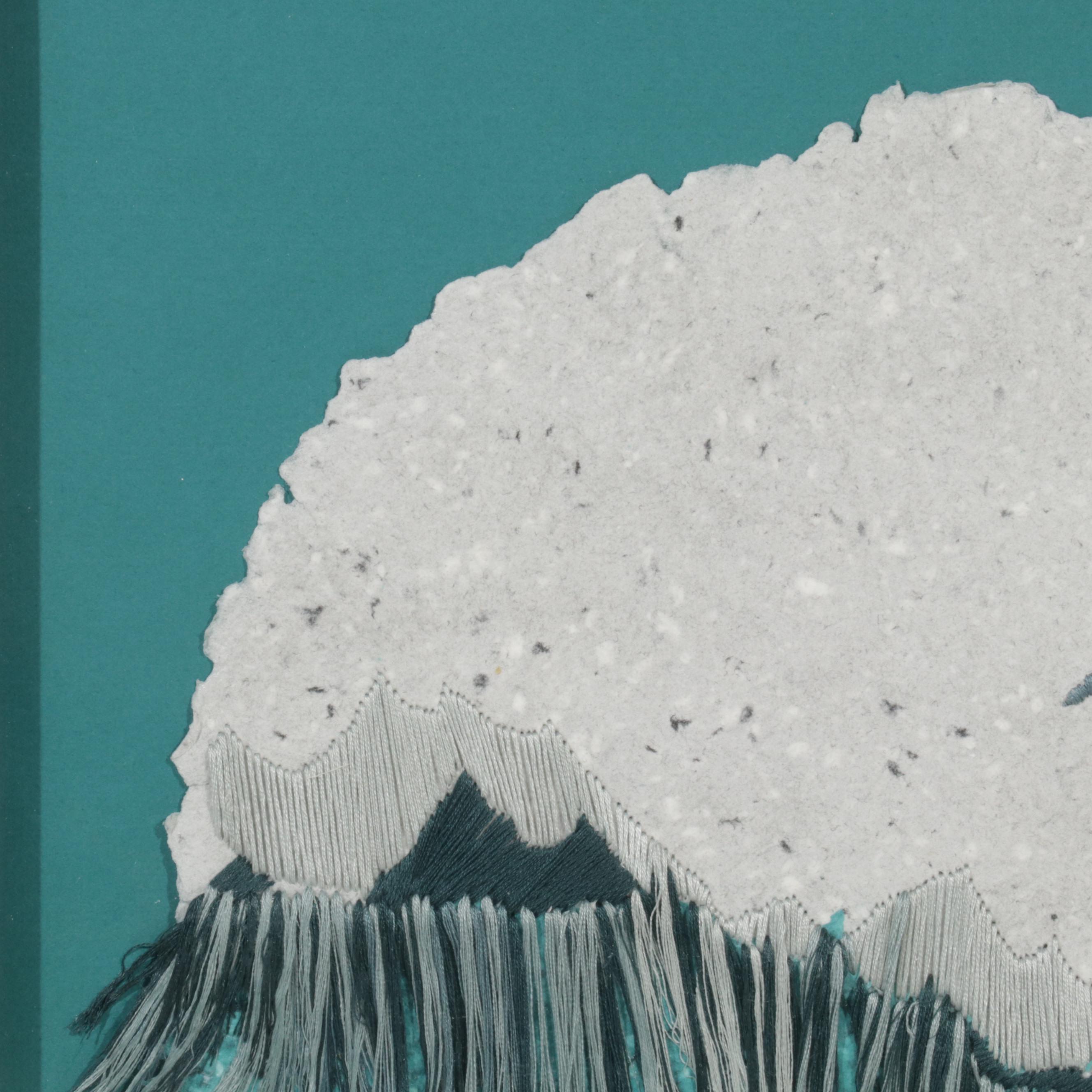 Esther Grimm Embroidery and Cast Paper Collage "Ebb Tide," 1986