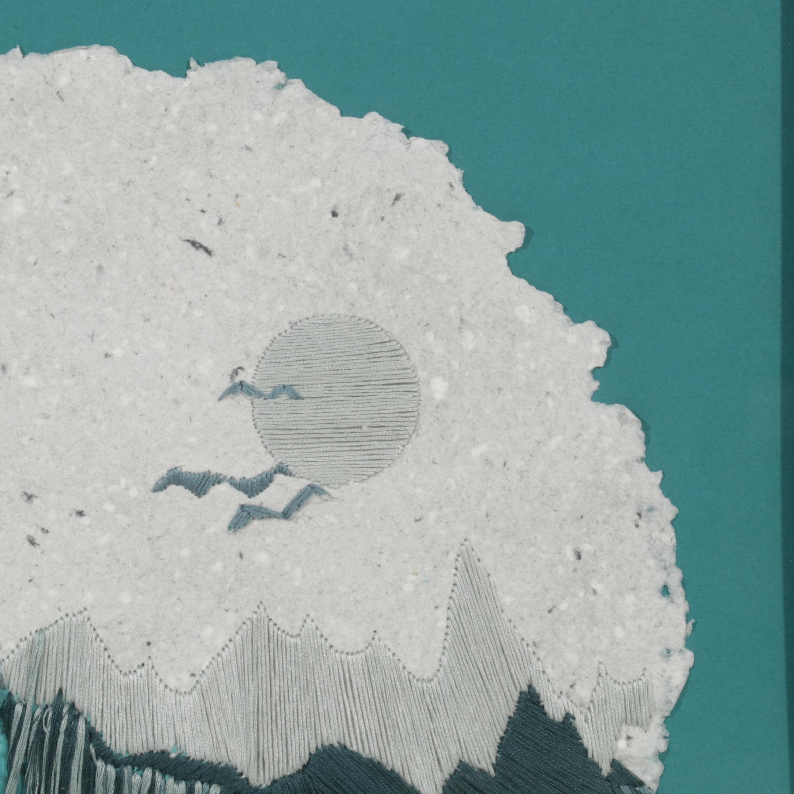 Esther Grimm Embroidery and Cast Paper Collage "Ebb Tide," 1986