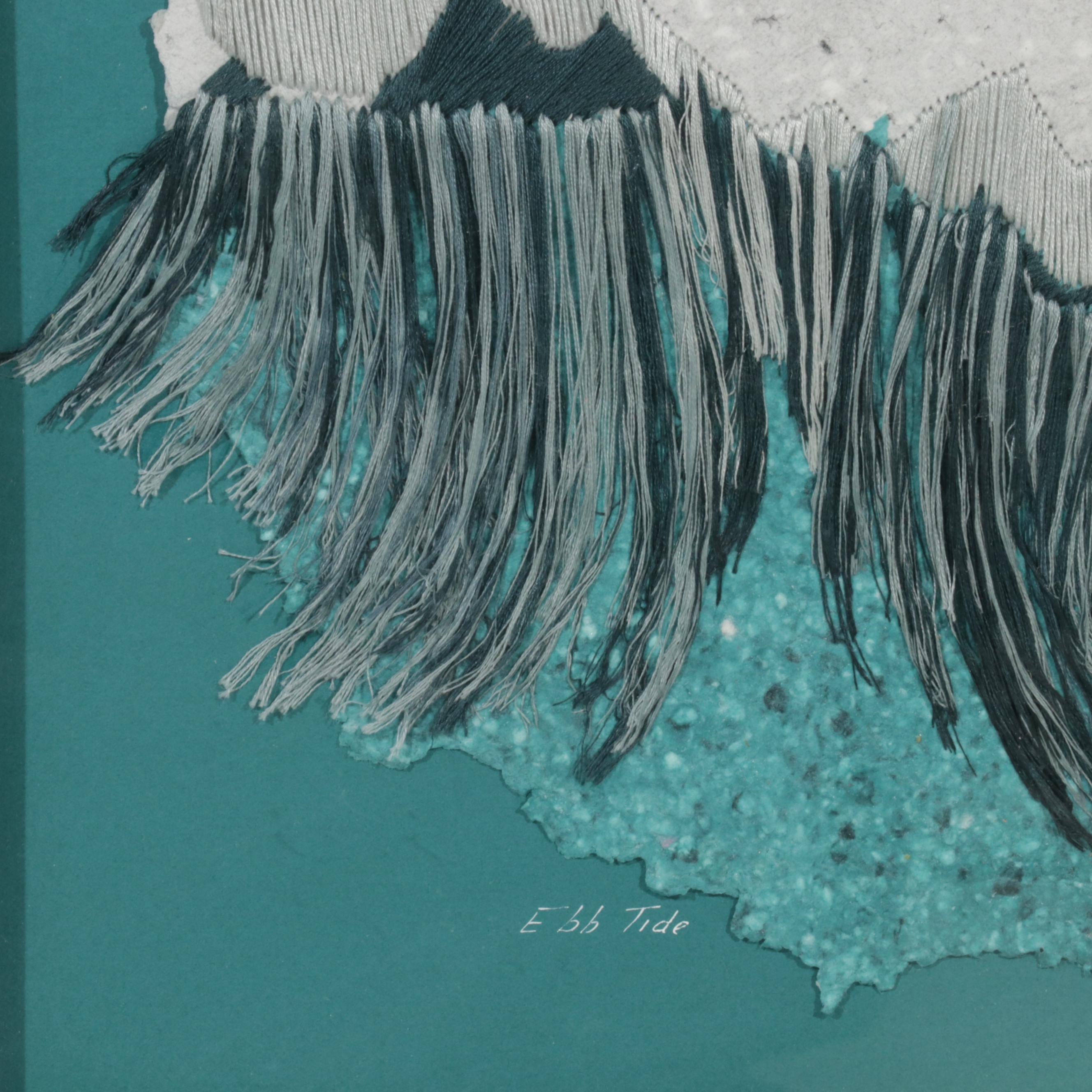 Esther Grimm Embroidery and Cast Paper Collage "Ebb Tide," 1986