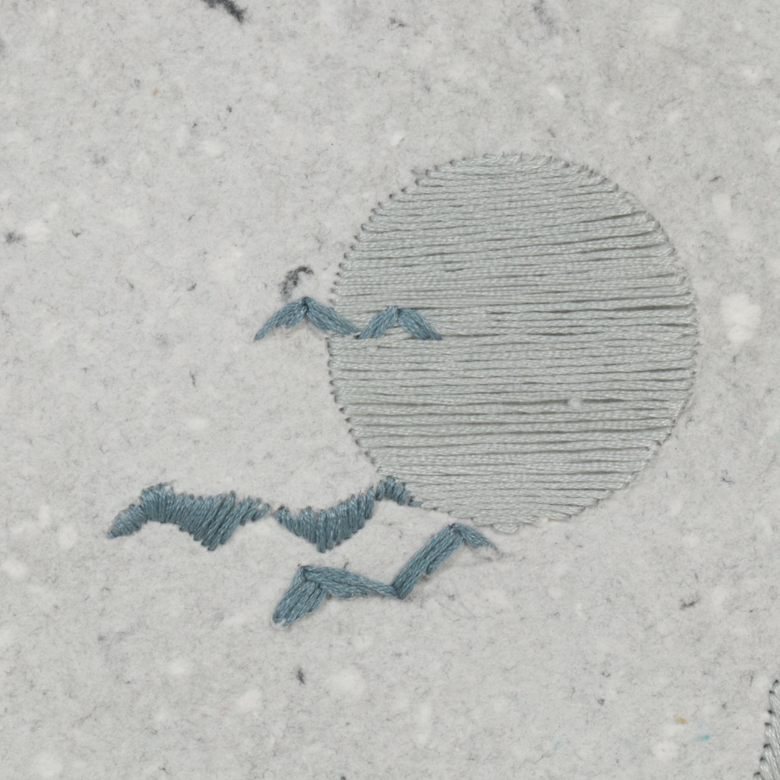 Esther Grimm Embroidery and Cast Paper Collage "Ebb Tide," 1986