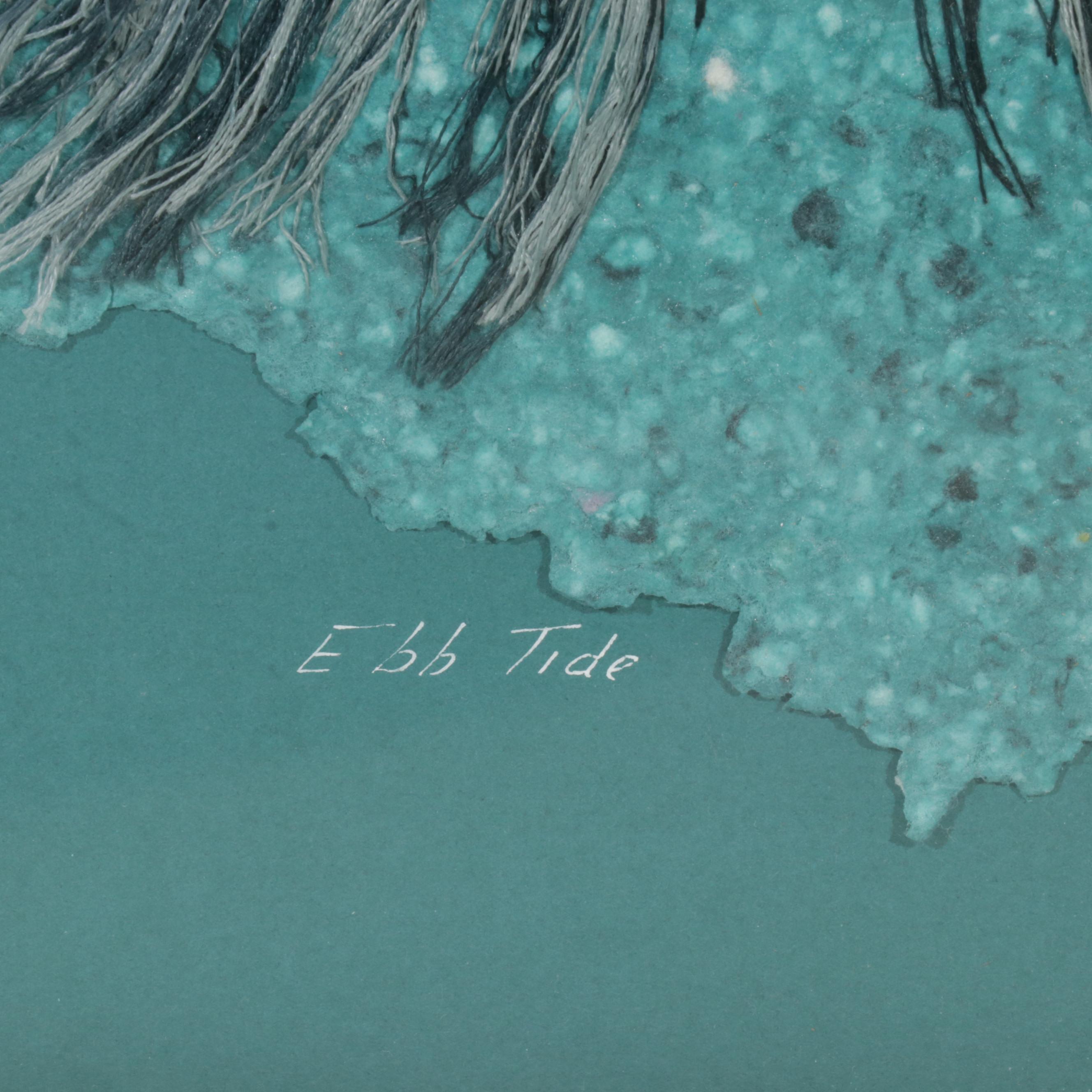 Esther Grimm Embroidery and Cast Paper Collage "Ebb Tide," 1986