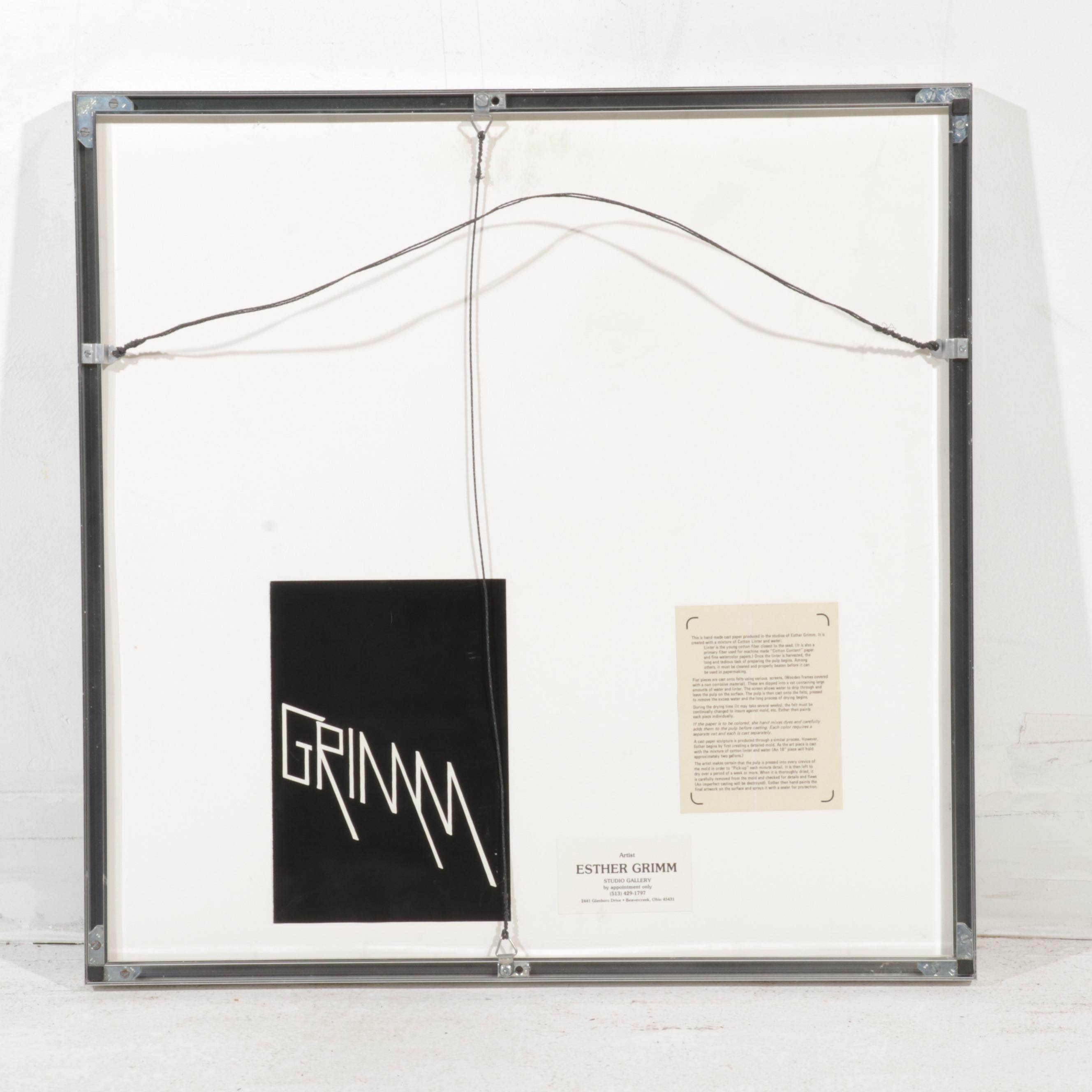 Esther Grimm Embroidery and Cast Paper Collage "Ebb Tide," 1986