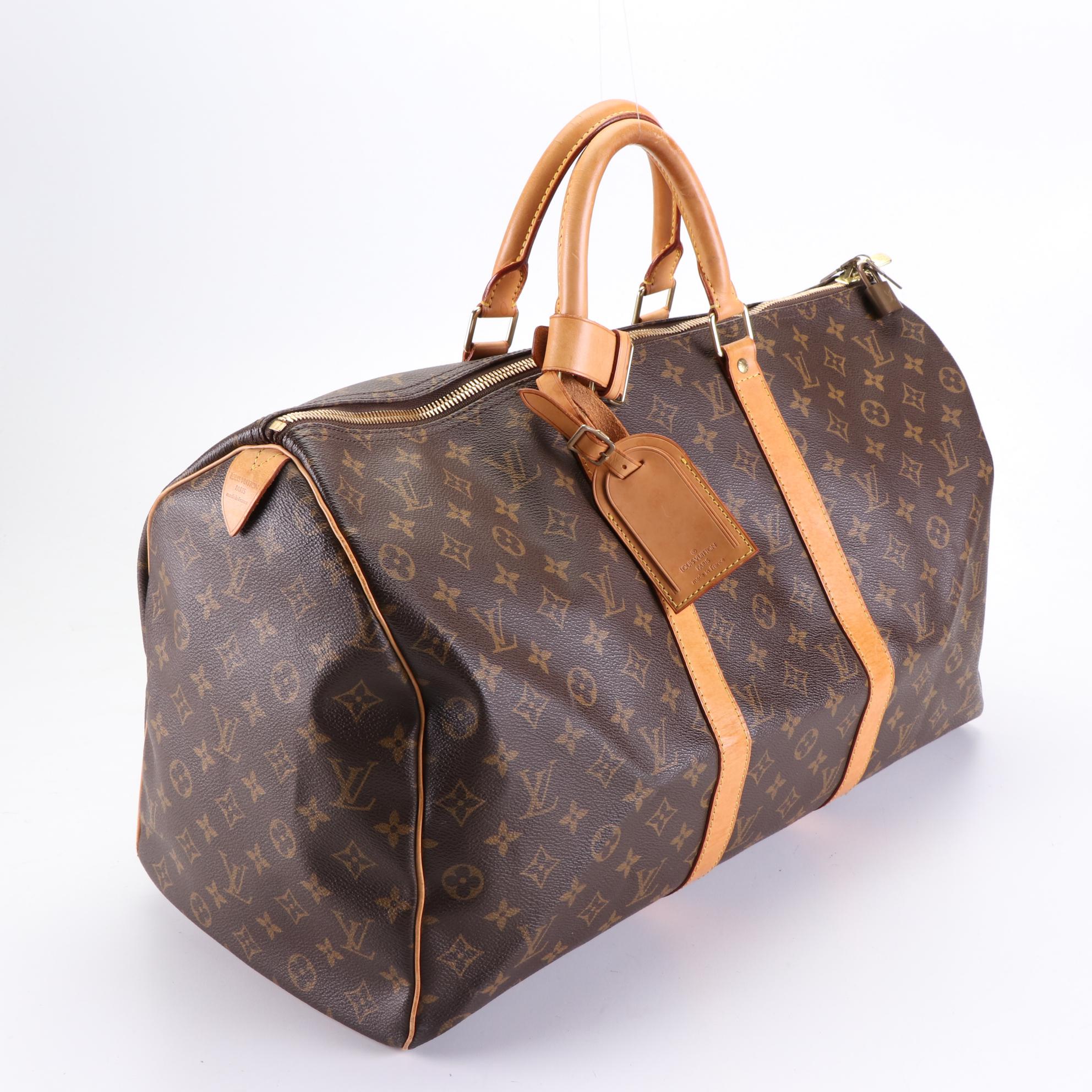 Louis Vuitton Keepall 50 in Monogram Canvas and Vachetta Leather