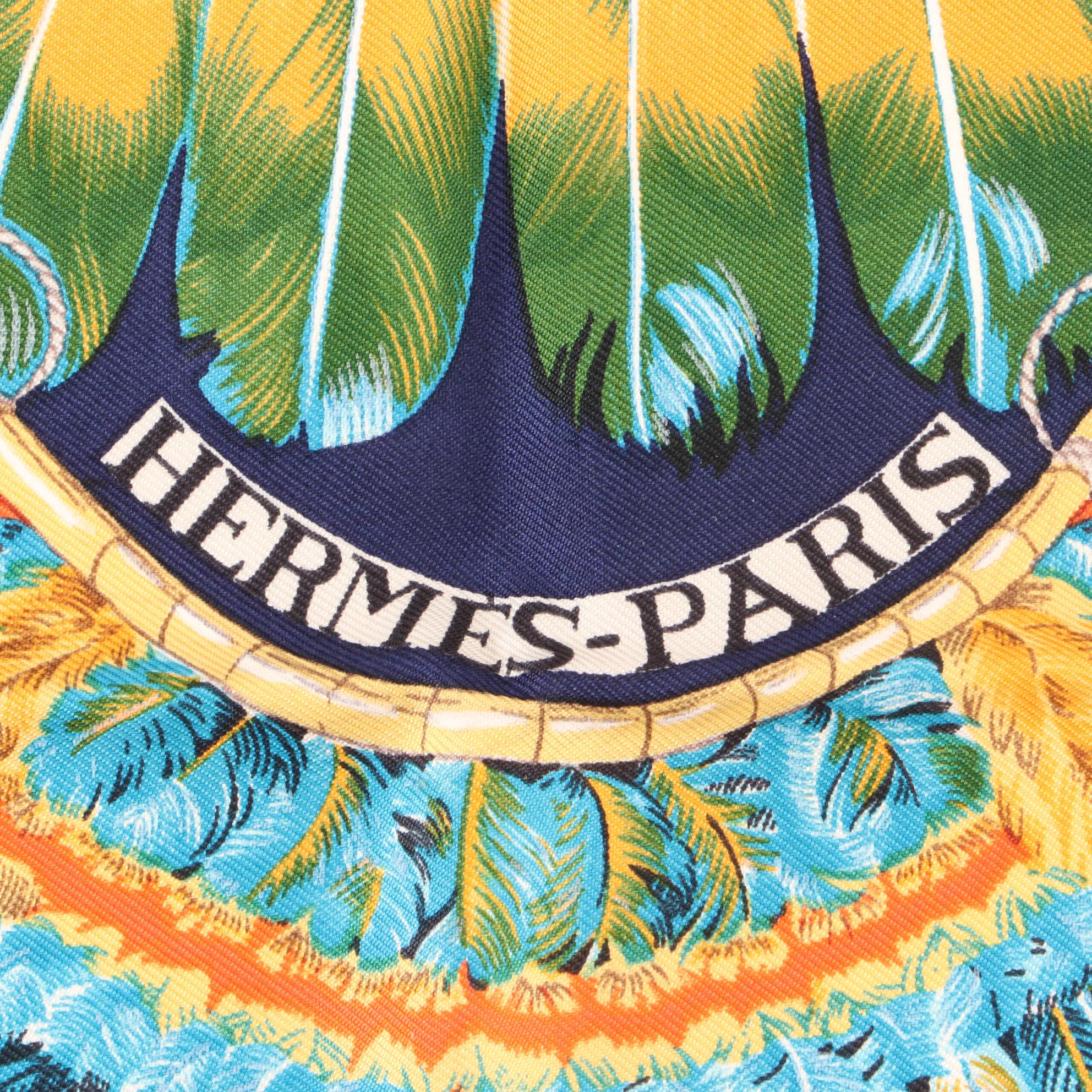 Hermès "Brazil" Scarf 90 in Silk Twill