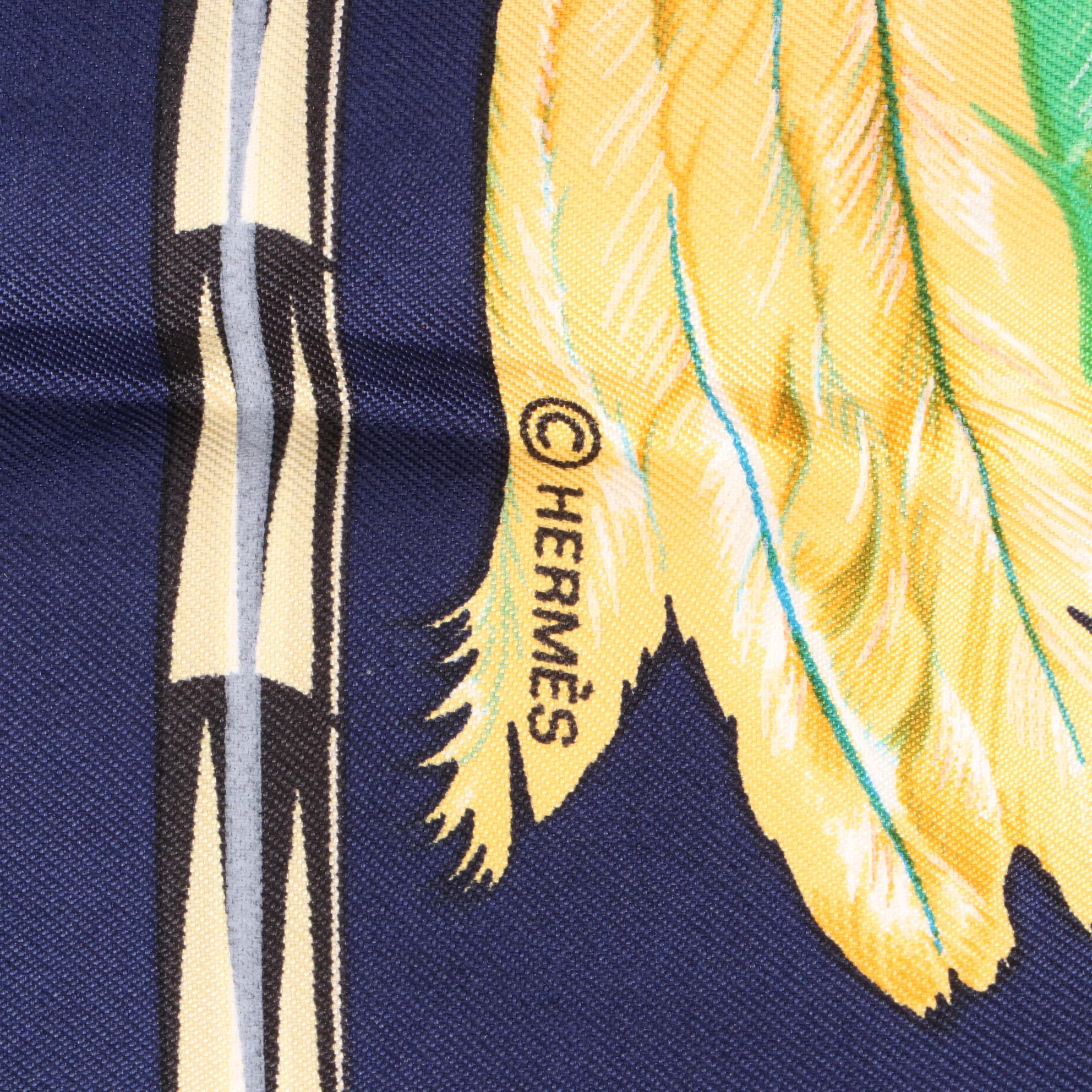 Hermès "Brazil" Scarf 90 in Silk Twill