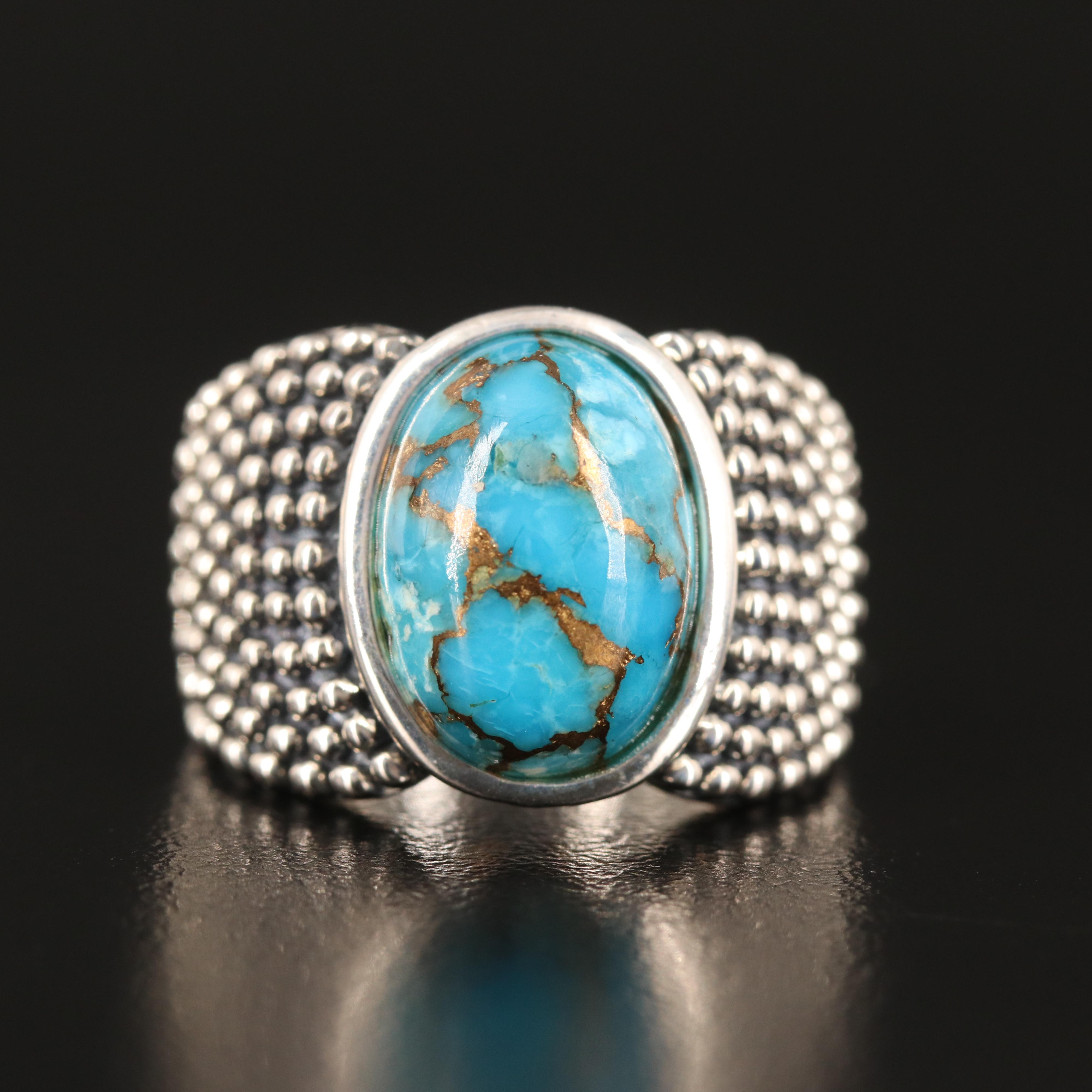 Michael Dawkins Sterling Turquoise Ring