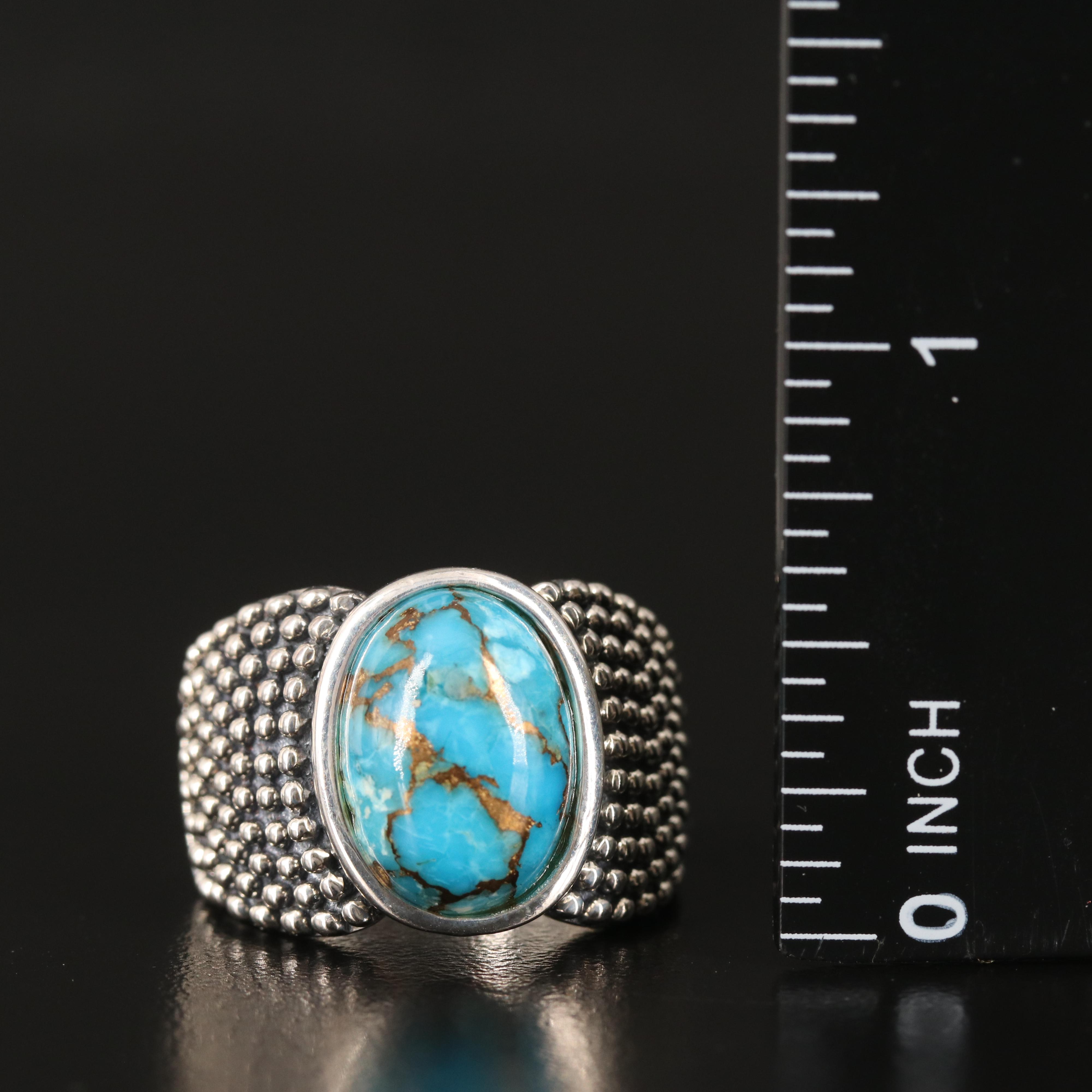 Michael Dawkins Sterling Turquoise Ring