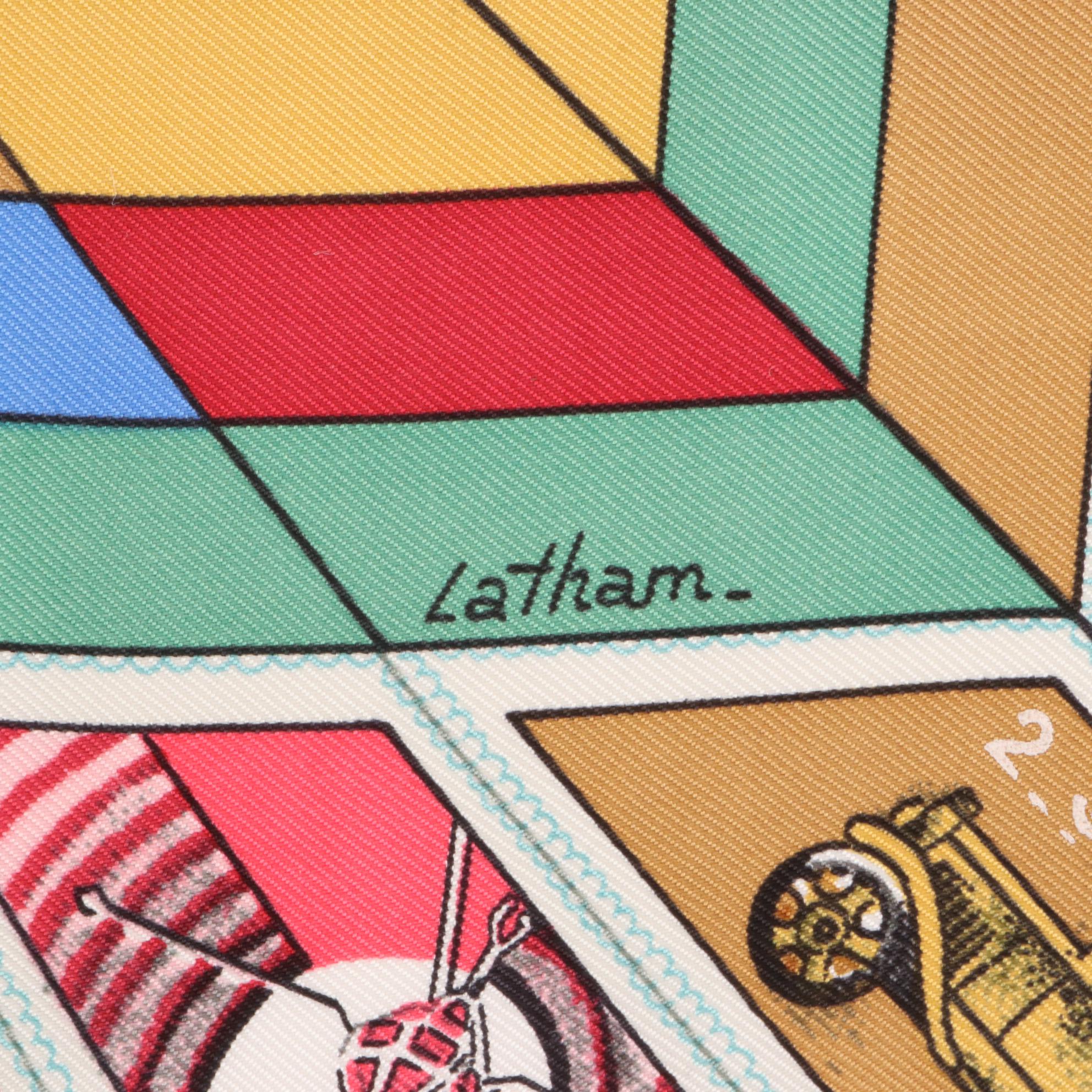 Hermès "Correspondance" Scarf 90 in Silk Twill