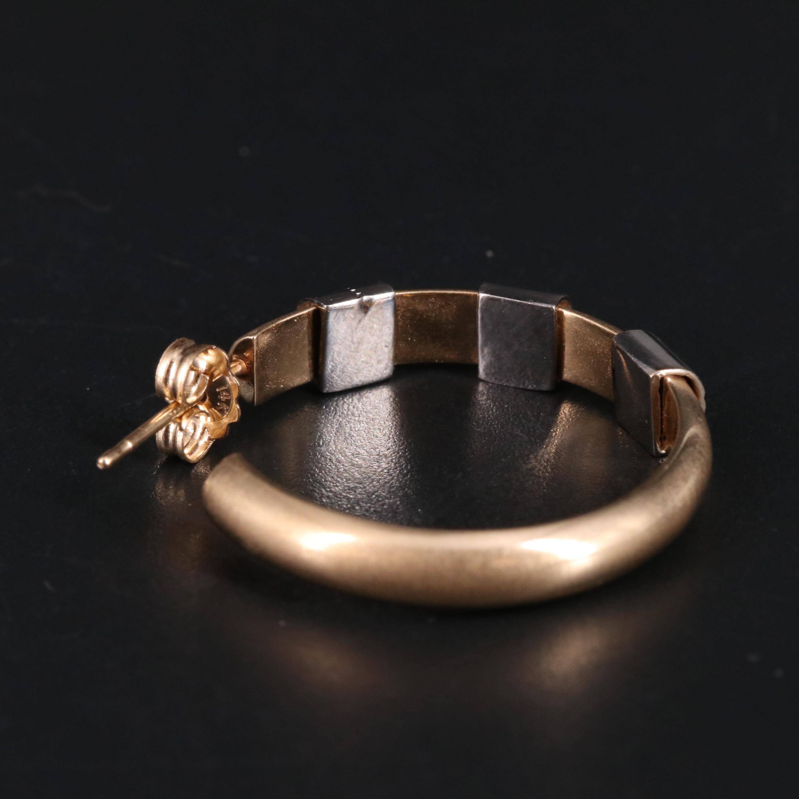 14K Reflective Multicolor Hoop Earrings