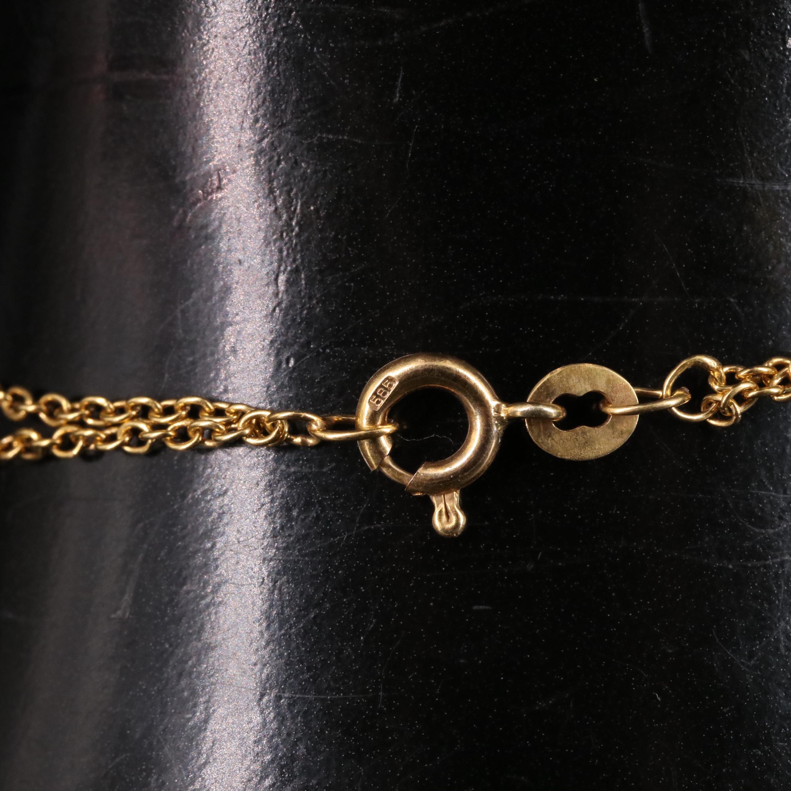 14K Cable Chain Butterflies Bracelet
