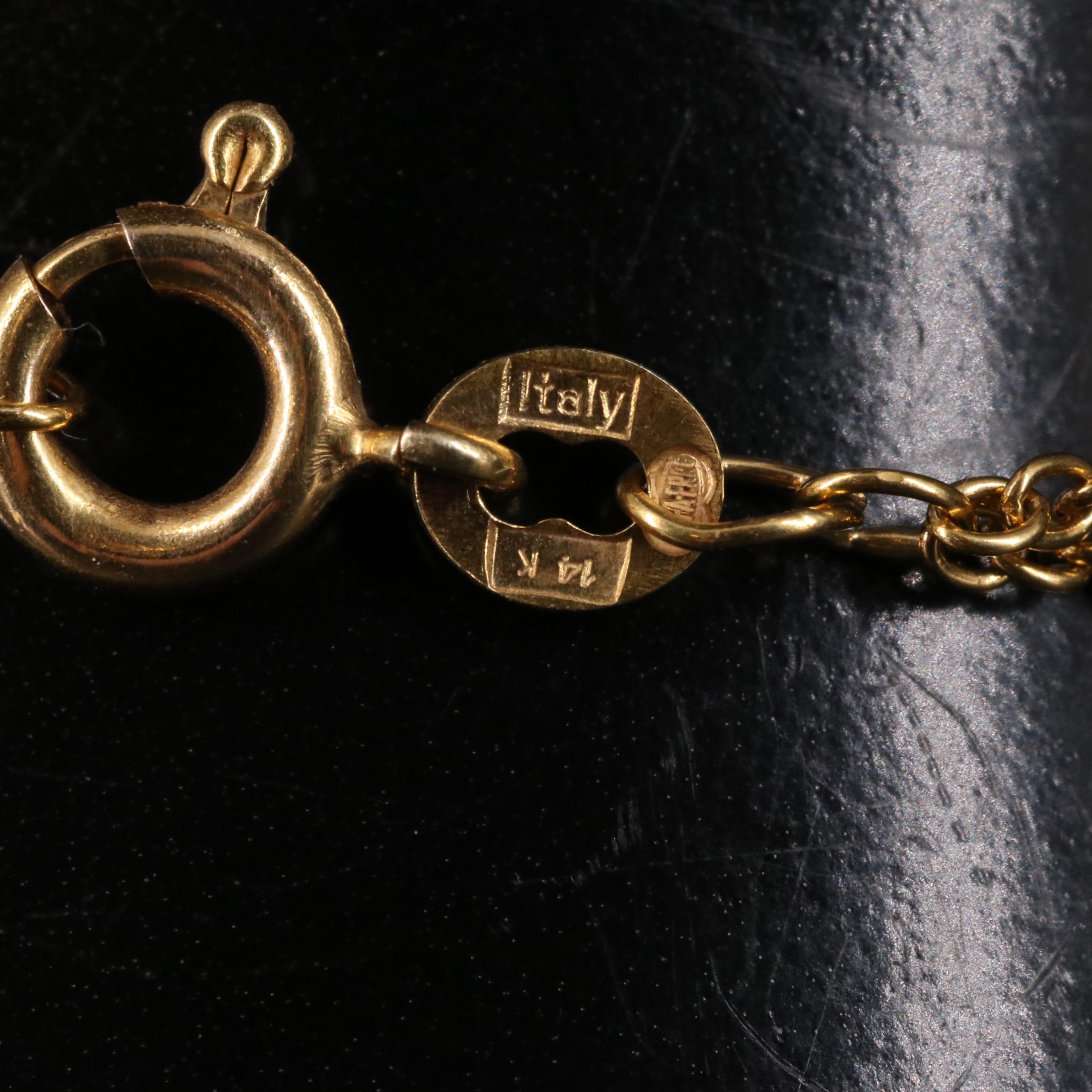 14K Cable Chain Butterflies Bracelet