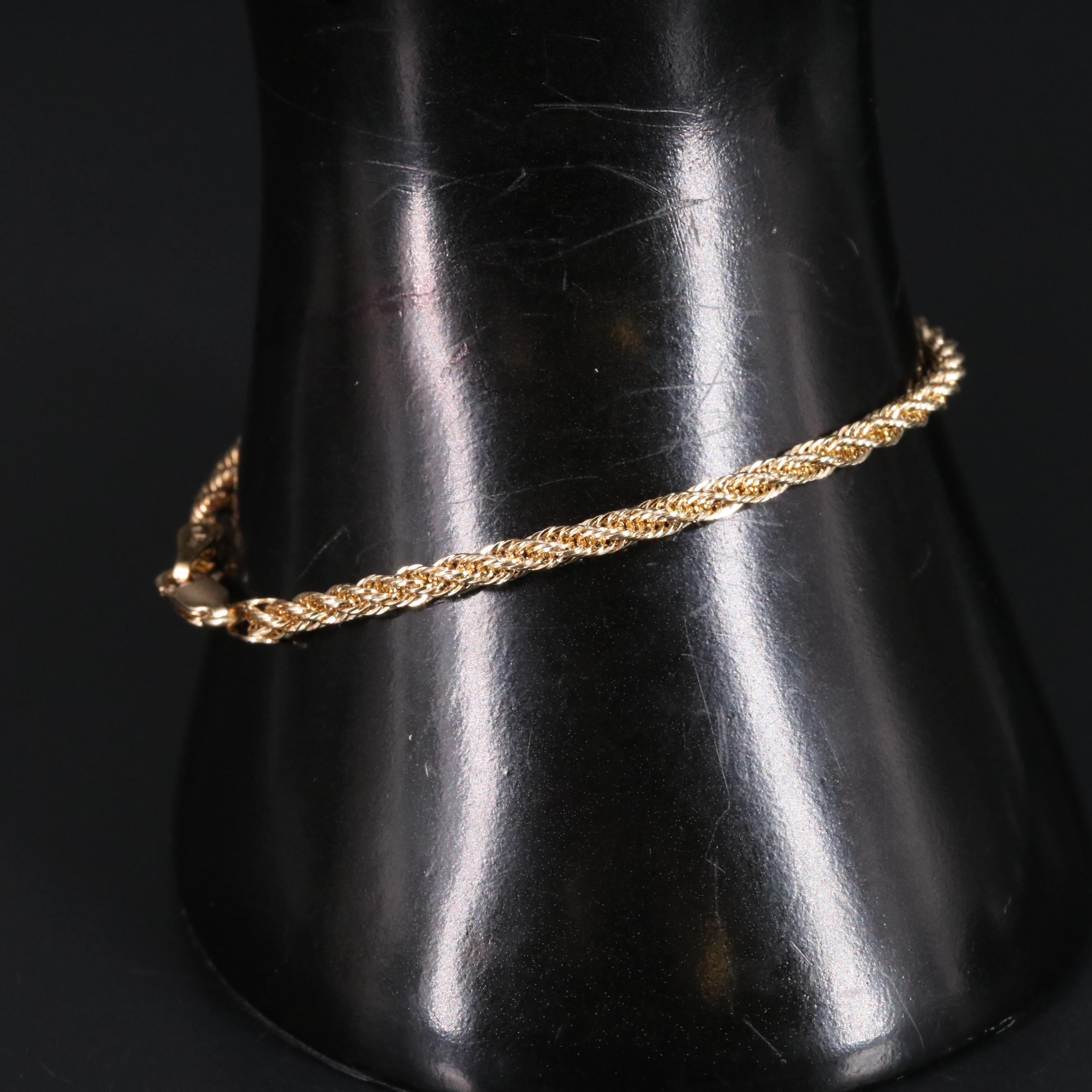 14K French Rope Chain Bracelet