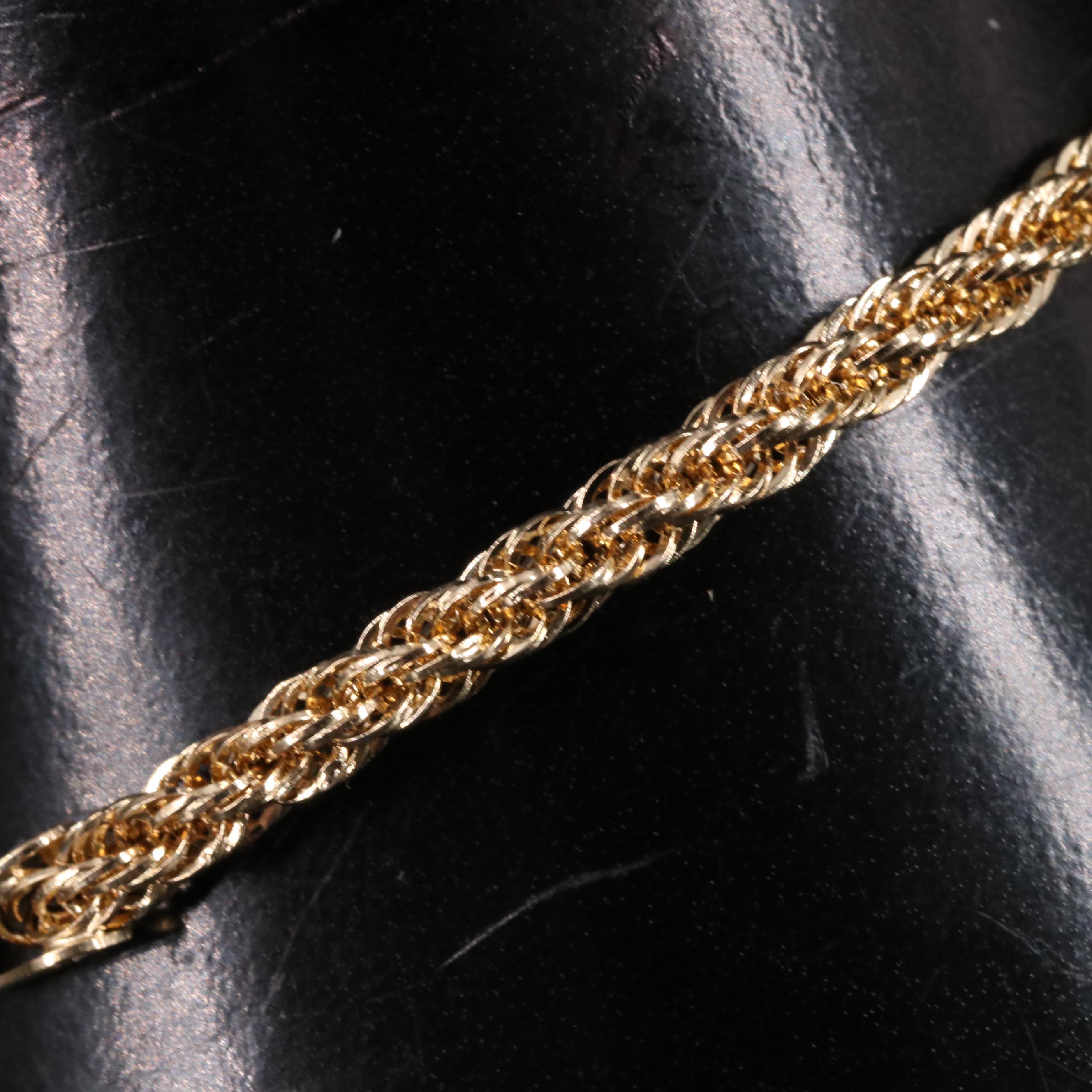 14K French Rope Chain Bracelet