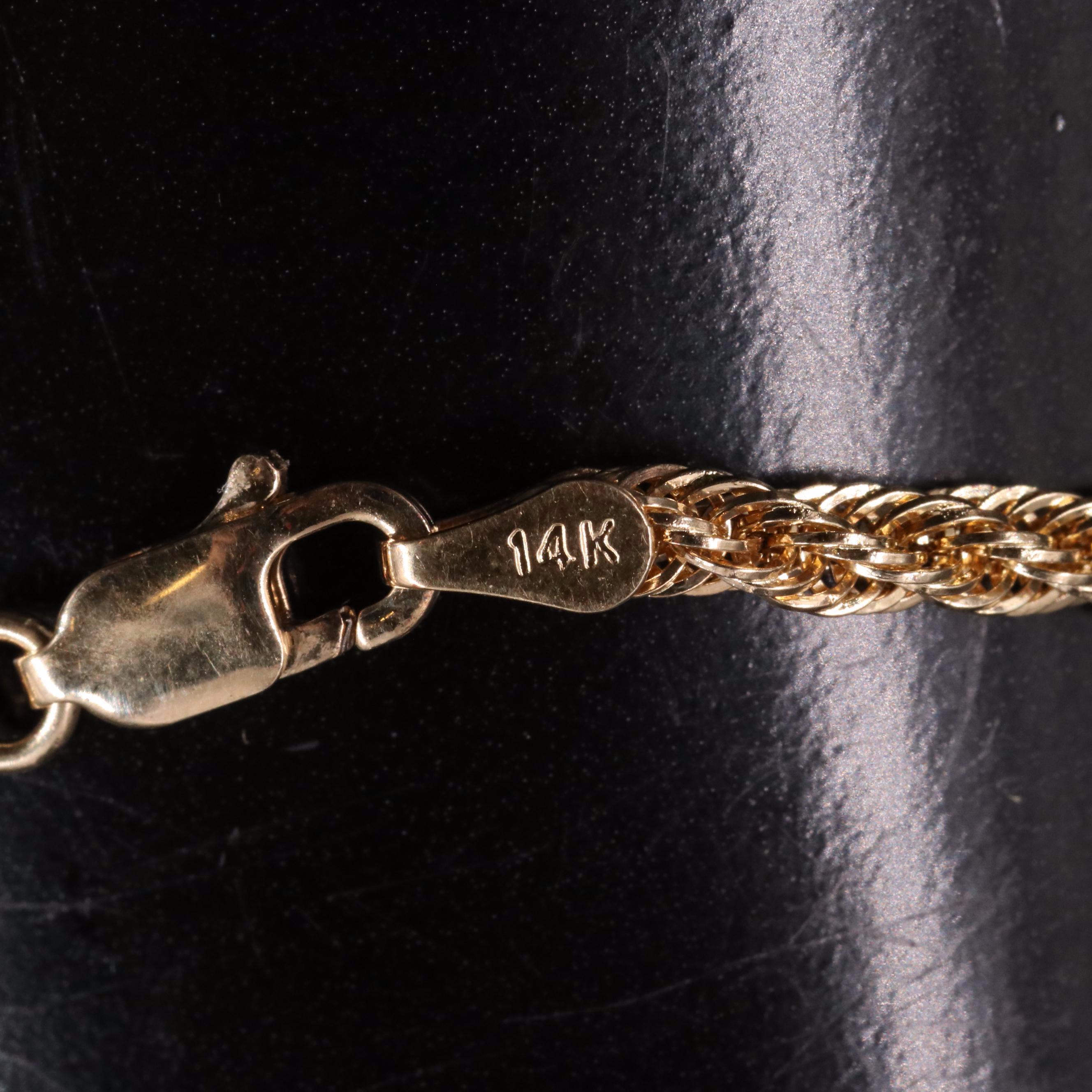 14K French Rope Chain Bracelet