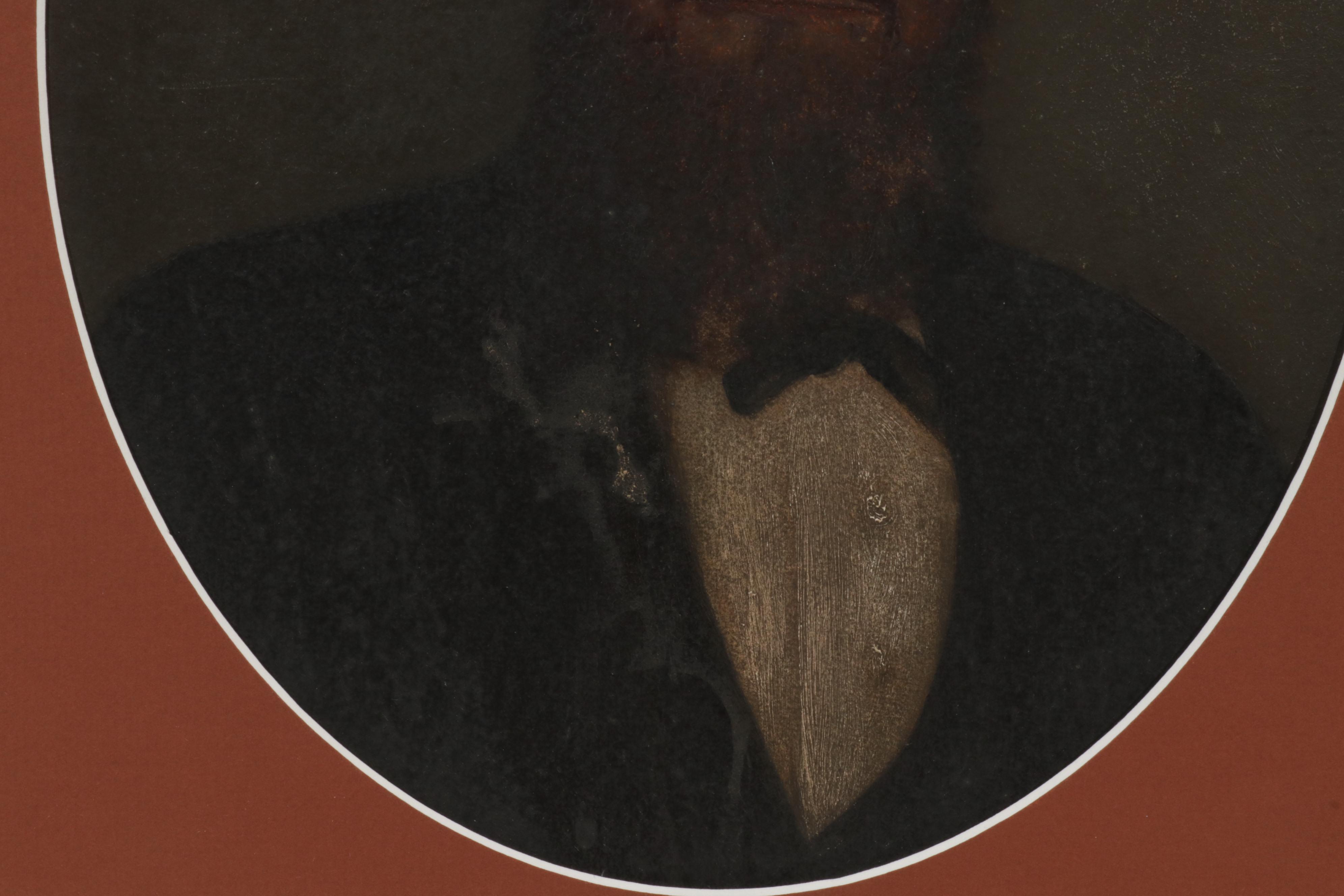 American School Folk Art Portrait Oil Paintings, 19th Century