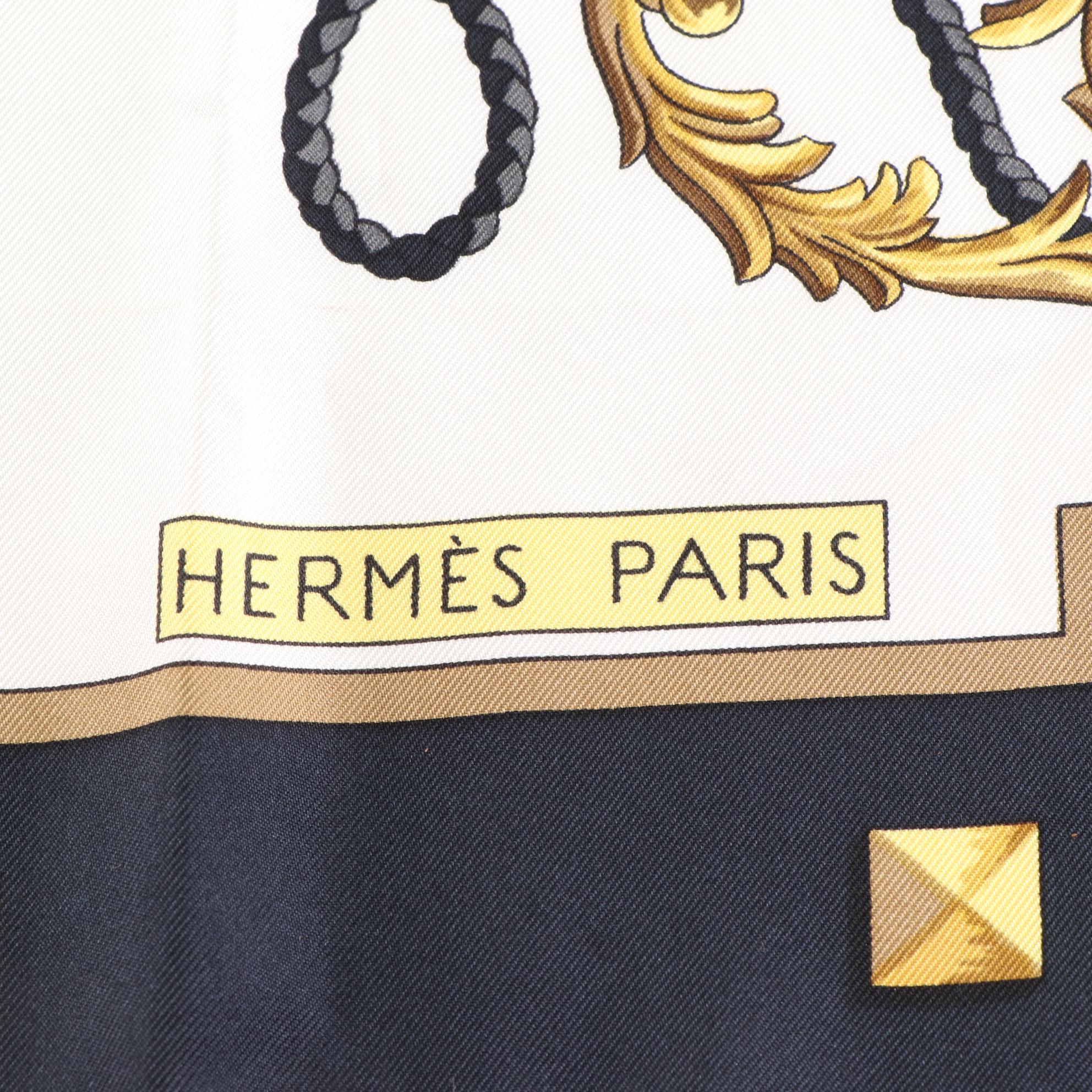 Hermès "Les Clés" Scarf 90 in Silk Twill