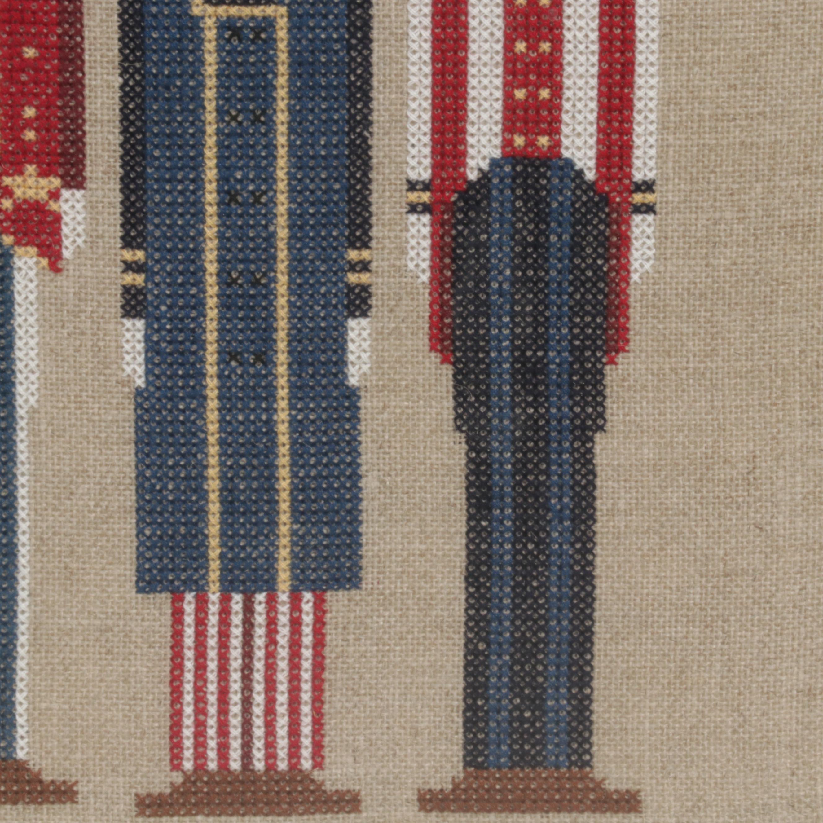 Patriotic Handmade Embroidery and Folk Art Cross-Stitch Panels, Late 20th C