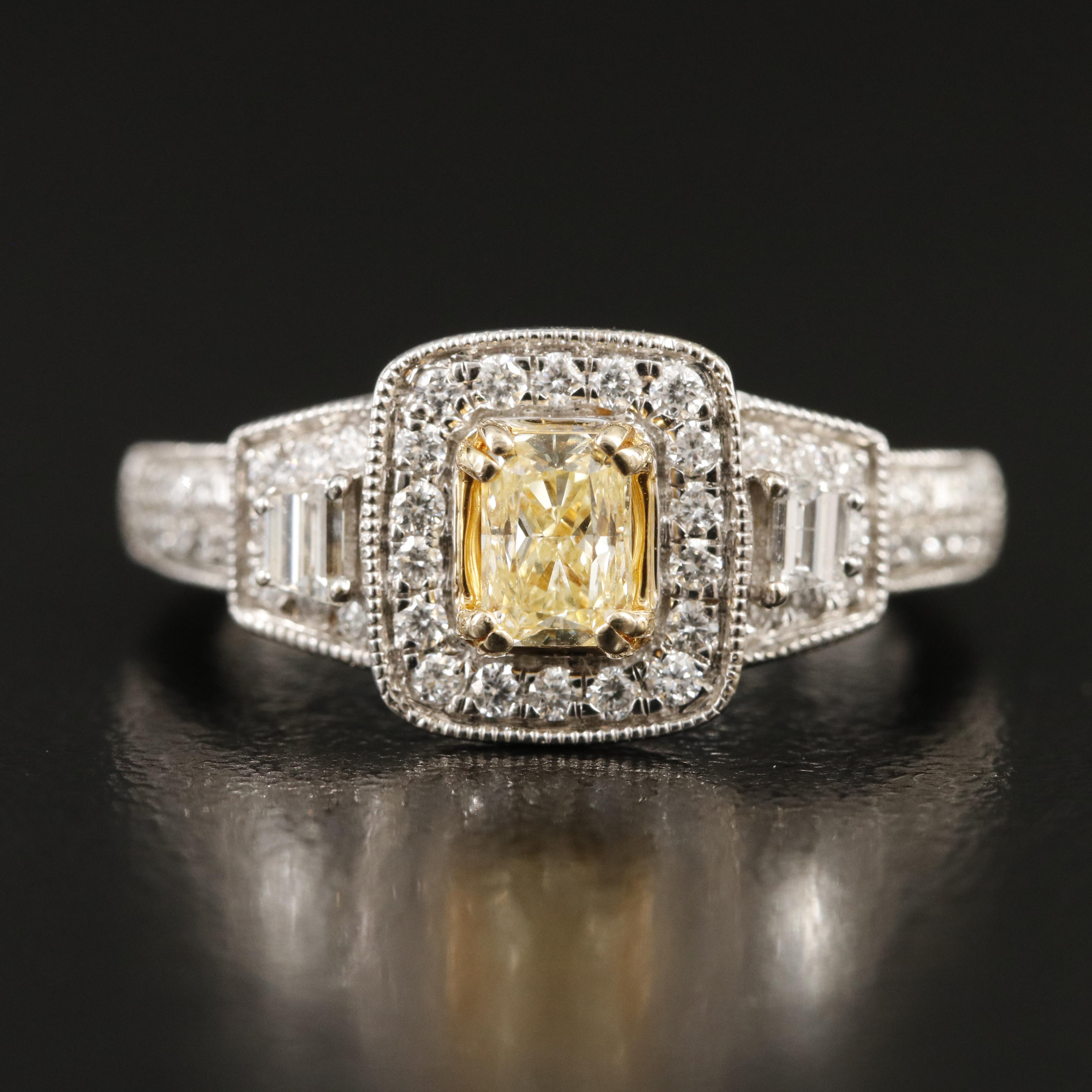 18K 0.95 CTW Diamond Halo Ring