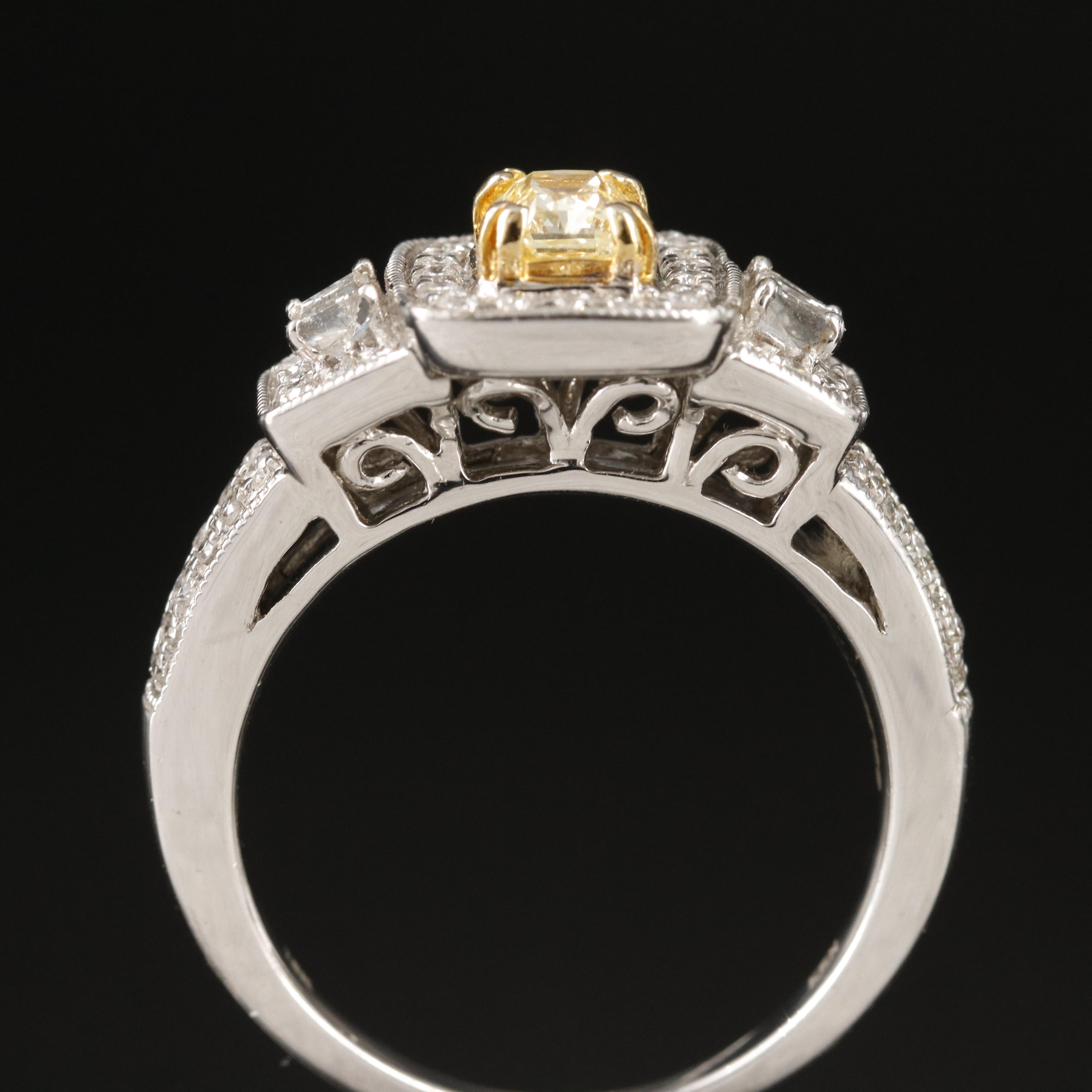 18K 0.95 CTW Diamond Halo Ring