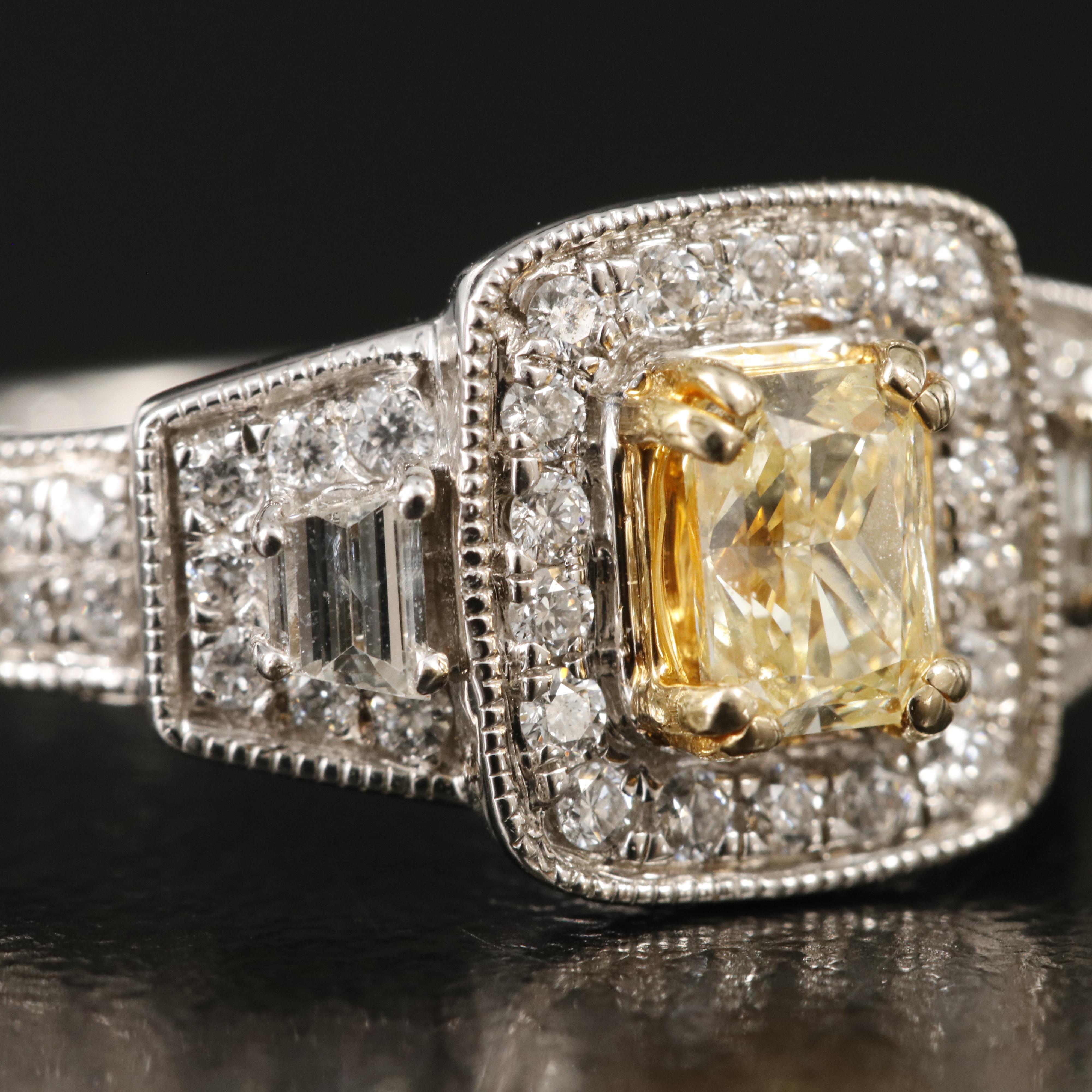 18K 0.95 CTW Diamond Halo Ring