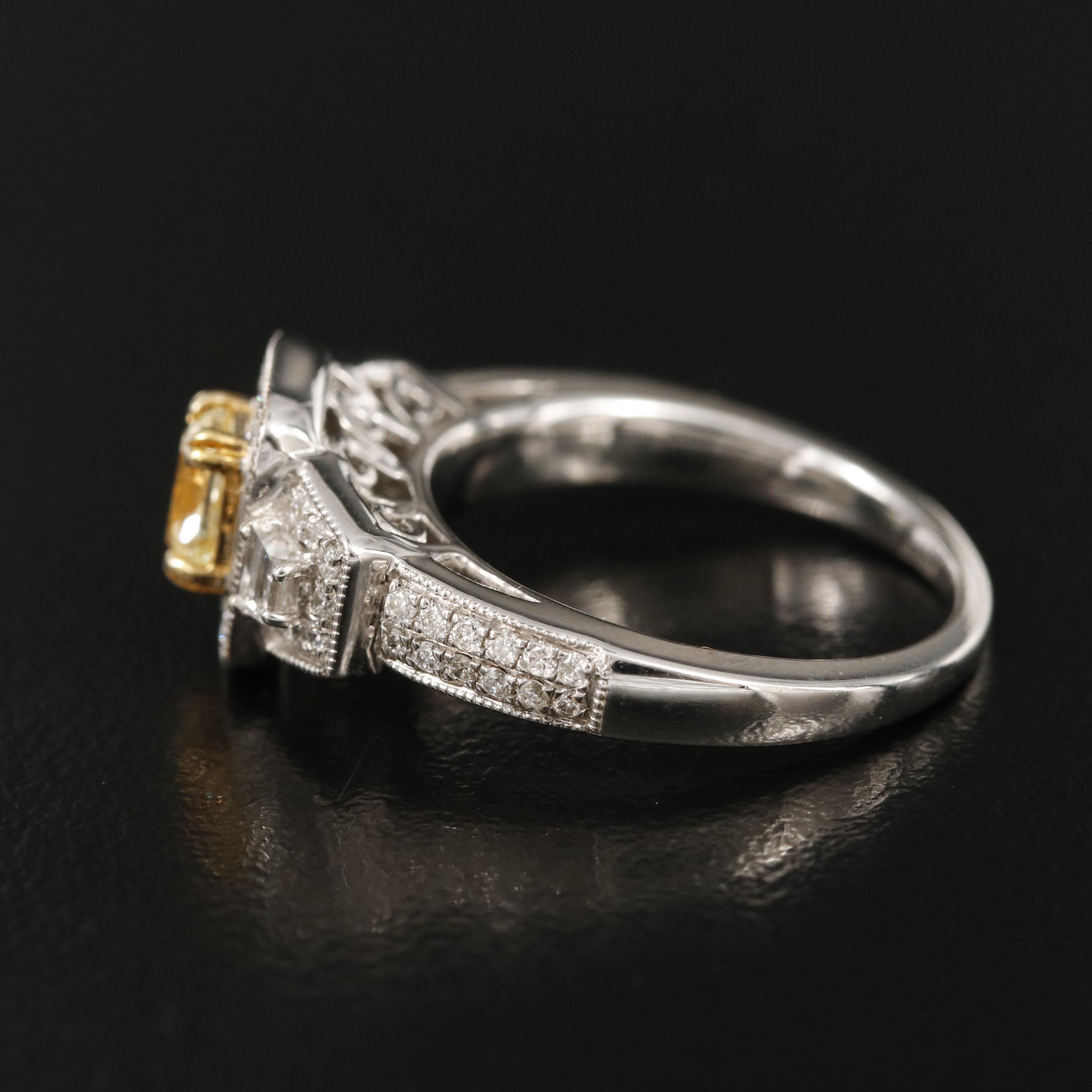 18K 0.95 CTW Diamond Halo Ring