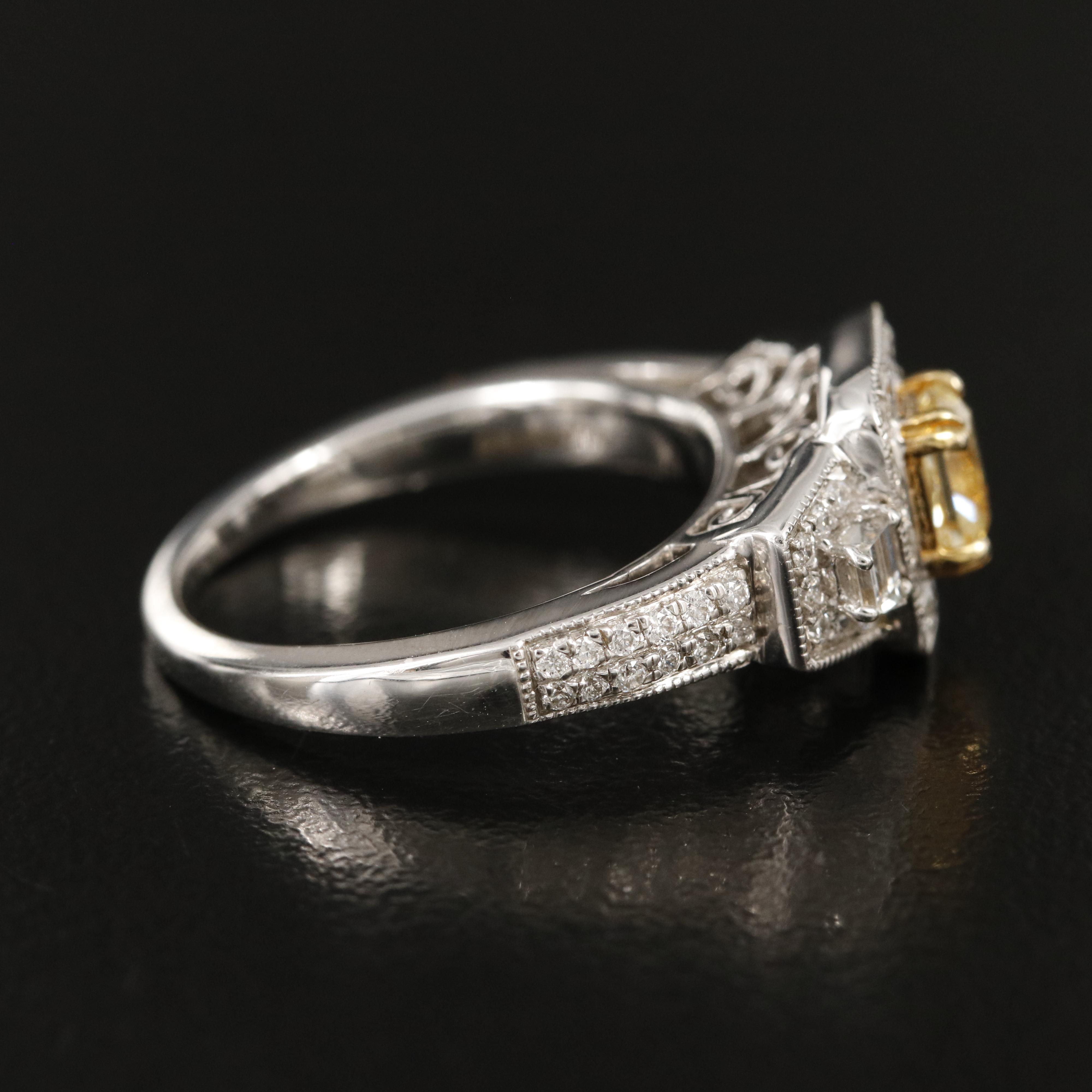 18K 0.95 CTW Diamond Halo Ring