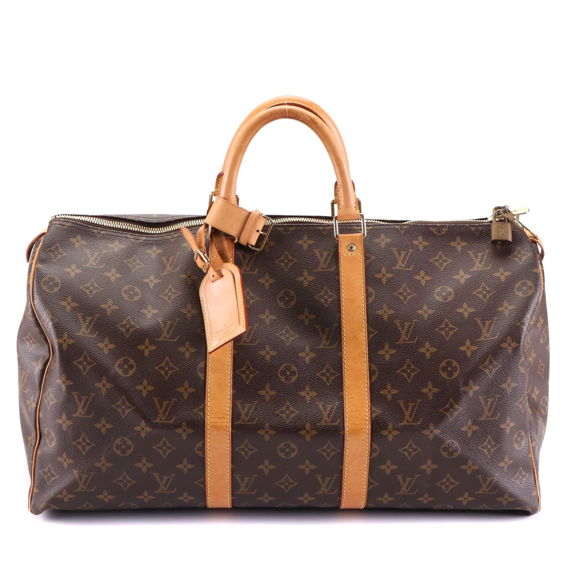 Louis Vuitton Keepall 50 in Monogram Canvas and Vachetta Leather