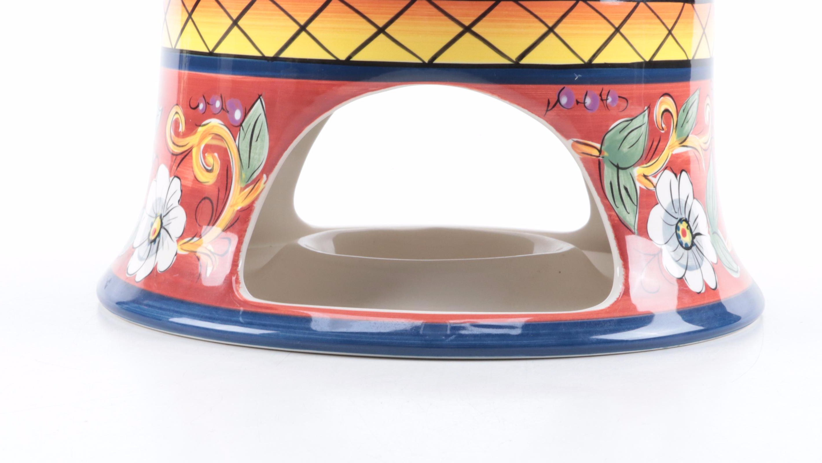 Tabletops Gallery Hand-Painted Ceramic Drink Dispenser